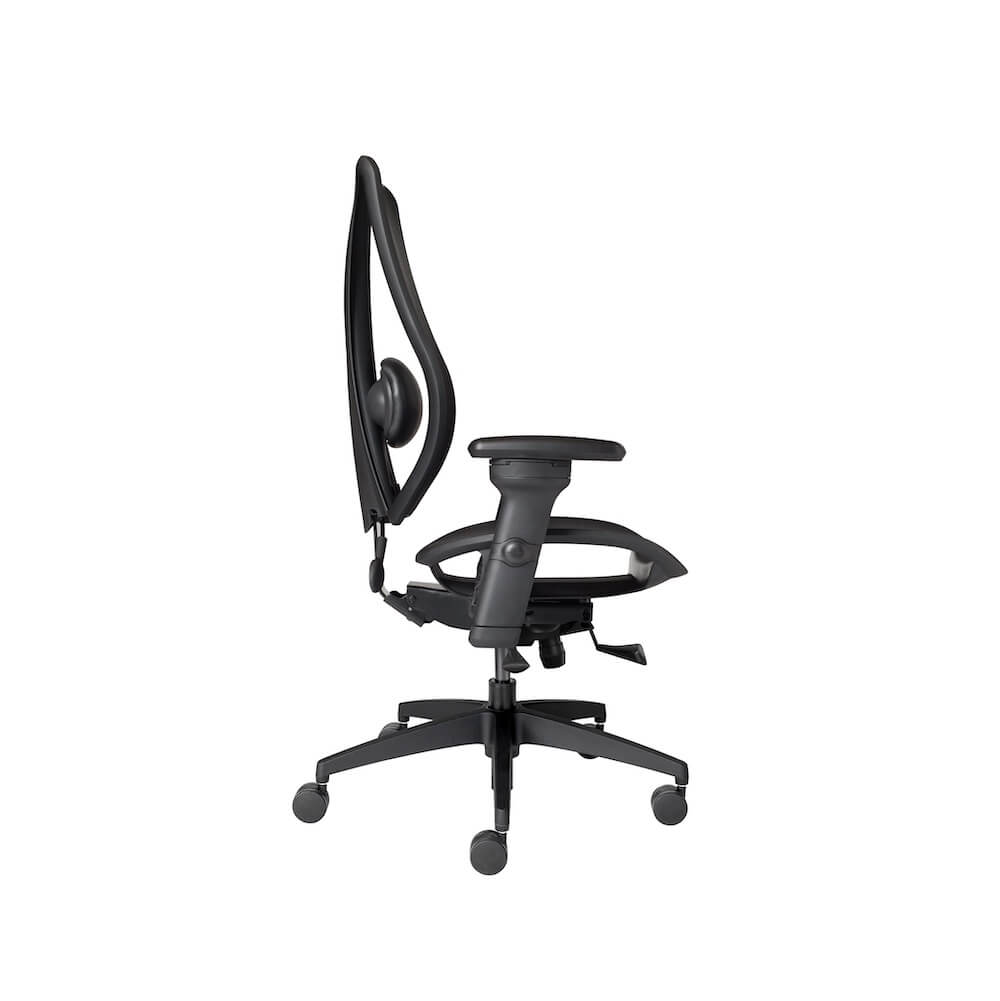 Big&tall mesh office chairs ergonomic mesh office chair with headrest midnight black lateral view Big&tall mesh office chairs ergonomic mesh office chair with headrest midnight black lateral view