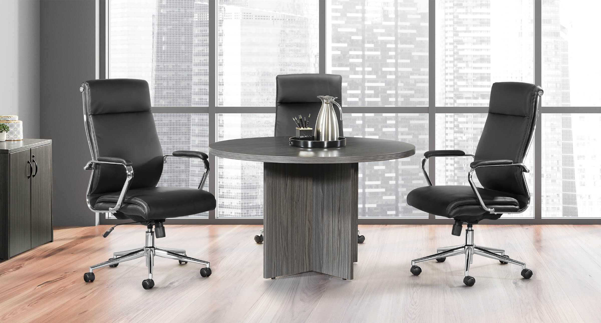 Conference room tables meeting tables contemporary round table urban walnut space view 1 2 Conference room tables meeting tables contemporary round table urban walnut space view 1 2