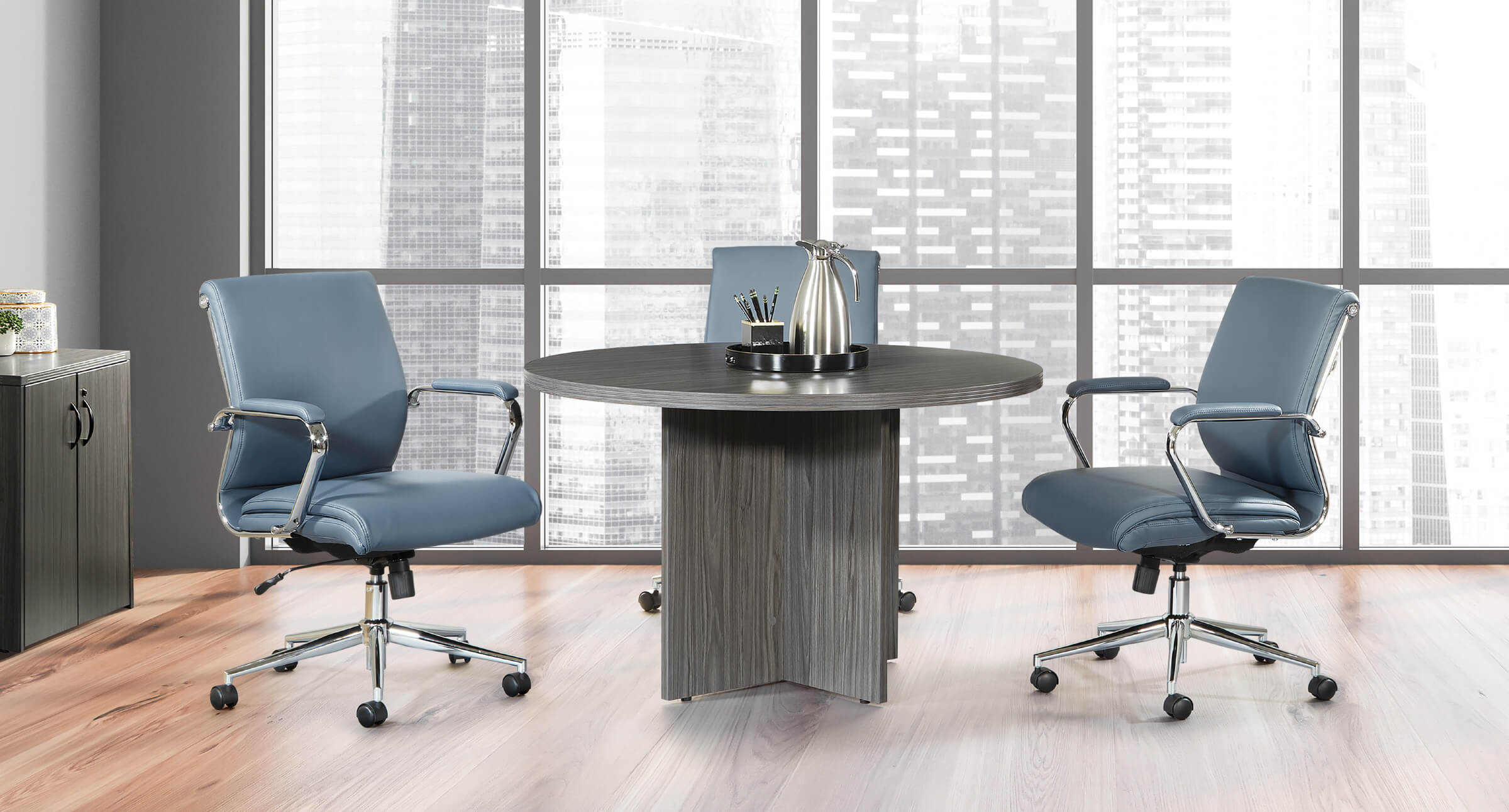 Conference room tables meeting tables contemporary round table urban walnut space view 2 1 Conference room tables meeting tables contemporary round table urban walnut space view 2 1