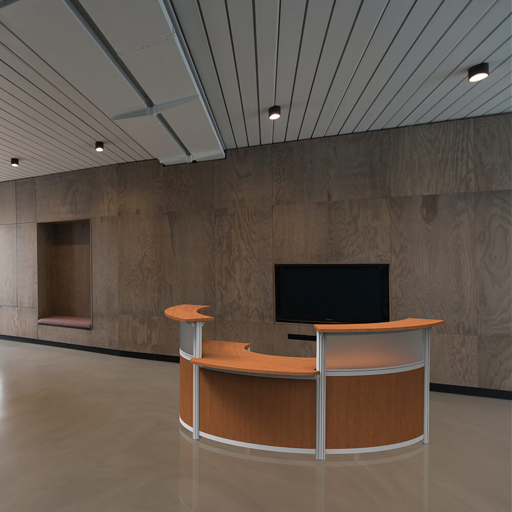 Curved round ada reception desk environment 1 Curved round ada reception desk environment 1
