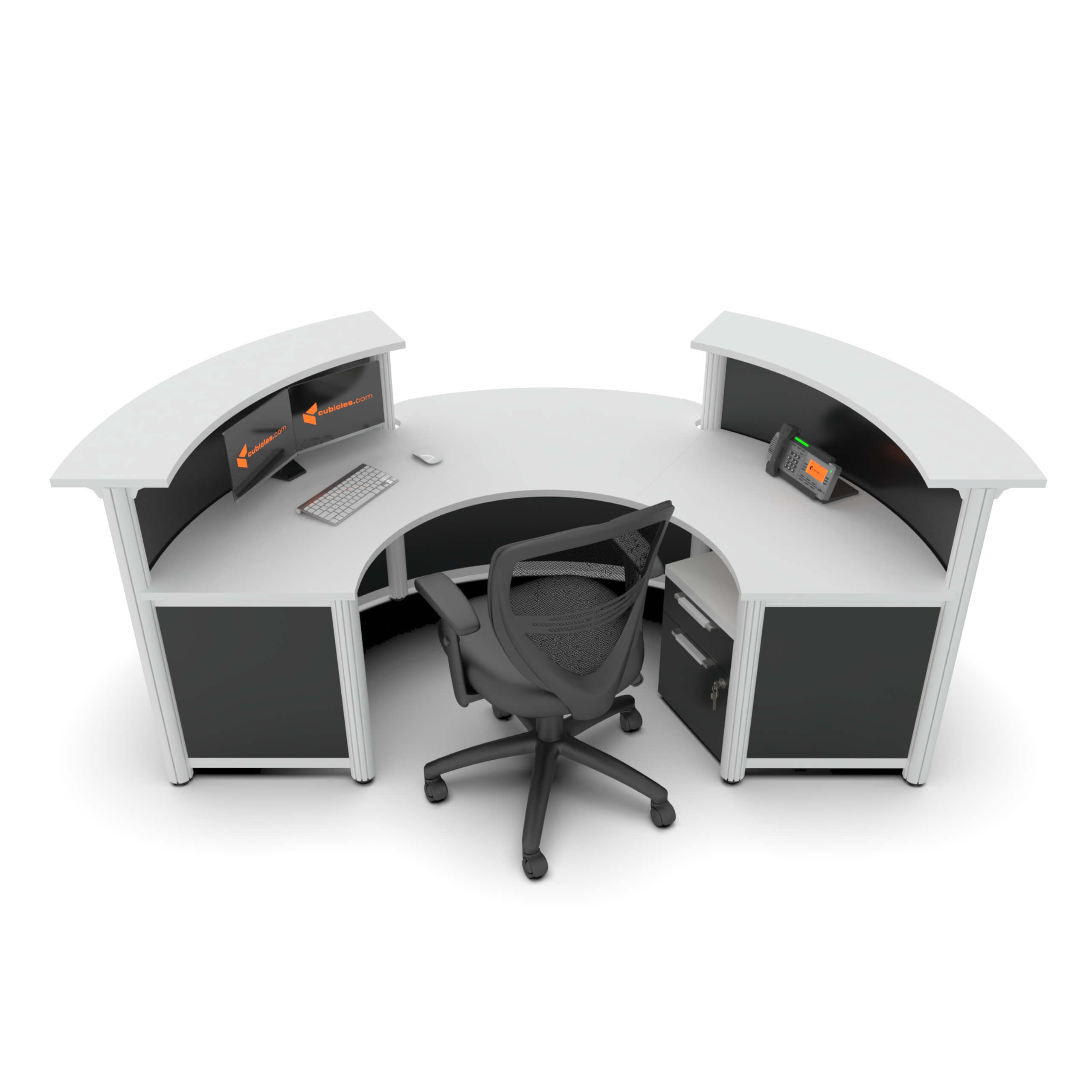 Curved round ada reception desk top back view 1 2 Curved round ada reception desk top back view 1 2