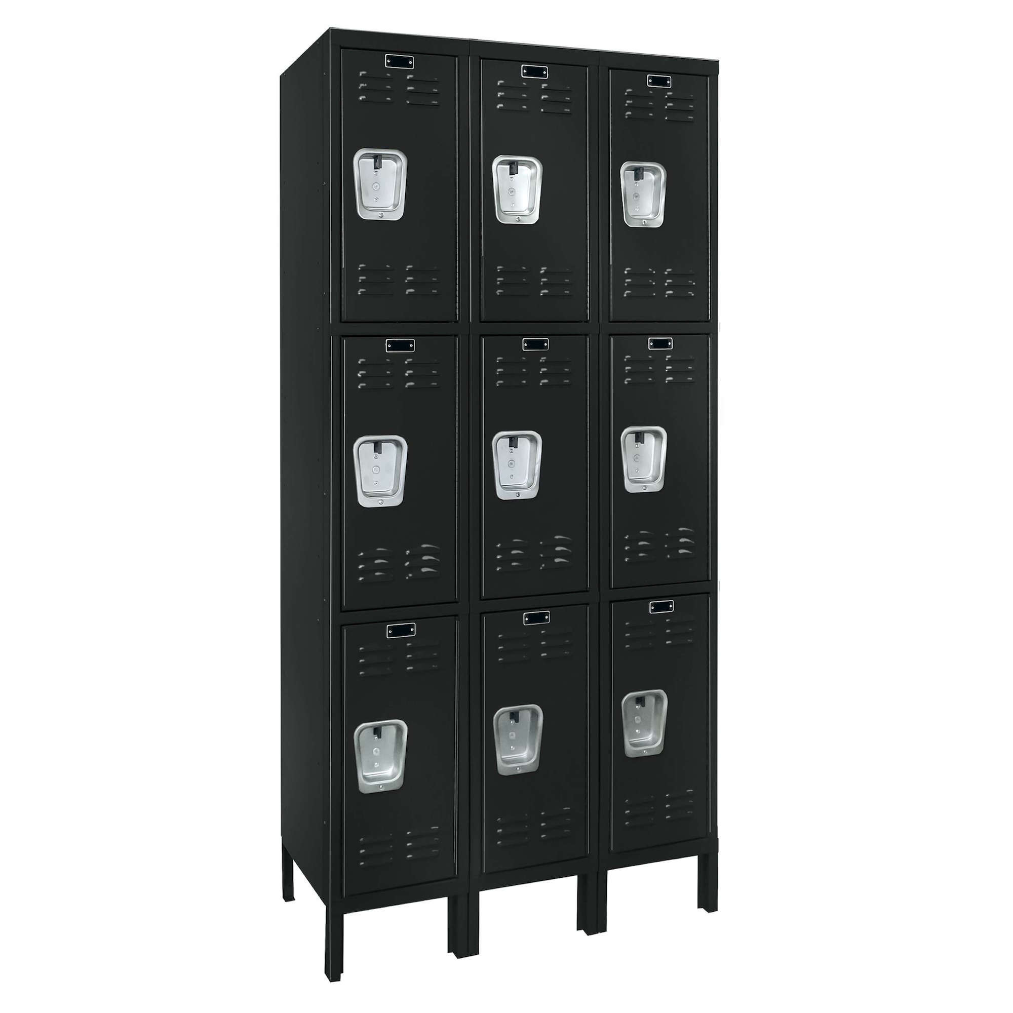Employee locker metal locker box locker 3w 3t black angle view 1 Employee locker metal locker box locker 3w 3t black angle view 1