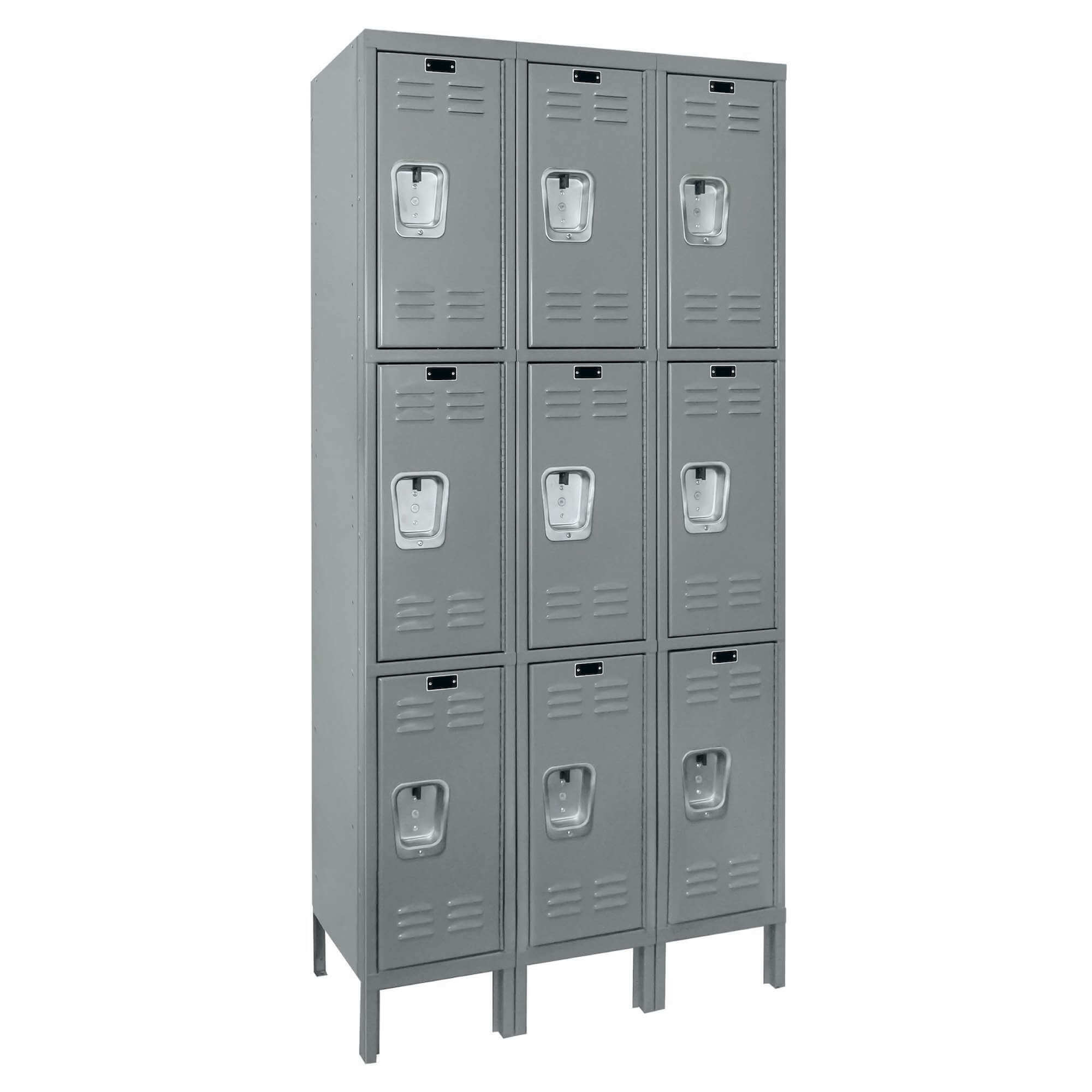 Employee locker metal locker box locker 3w 3t dark gray angle view 1 Employee locker metal locker box locker 3w 3t dark gray angle view 1