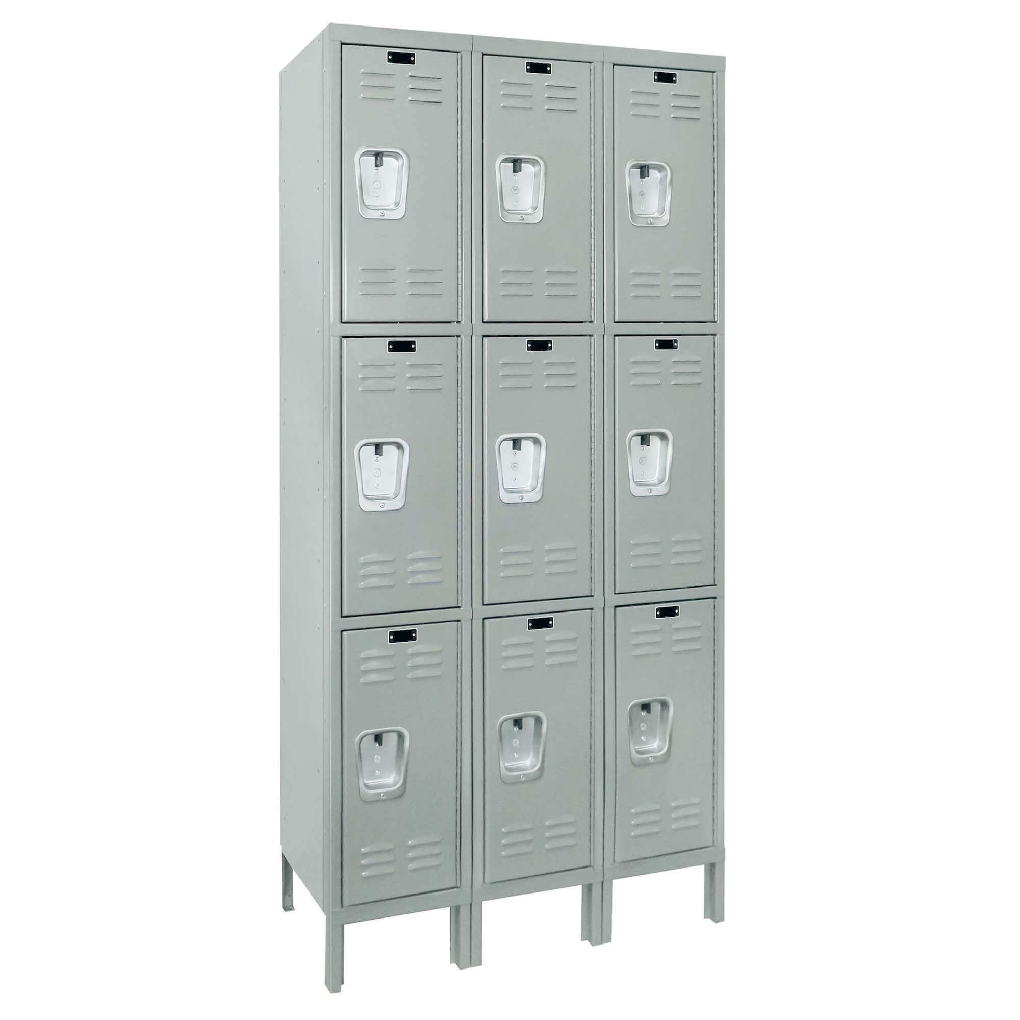Employee locker metal locker box locker 3w 3t light gray angle view 1 Employee locker metal locker box locker 3w 3t light gray angle view 1