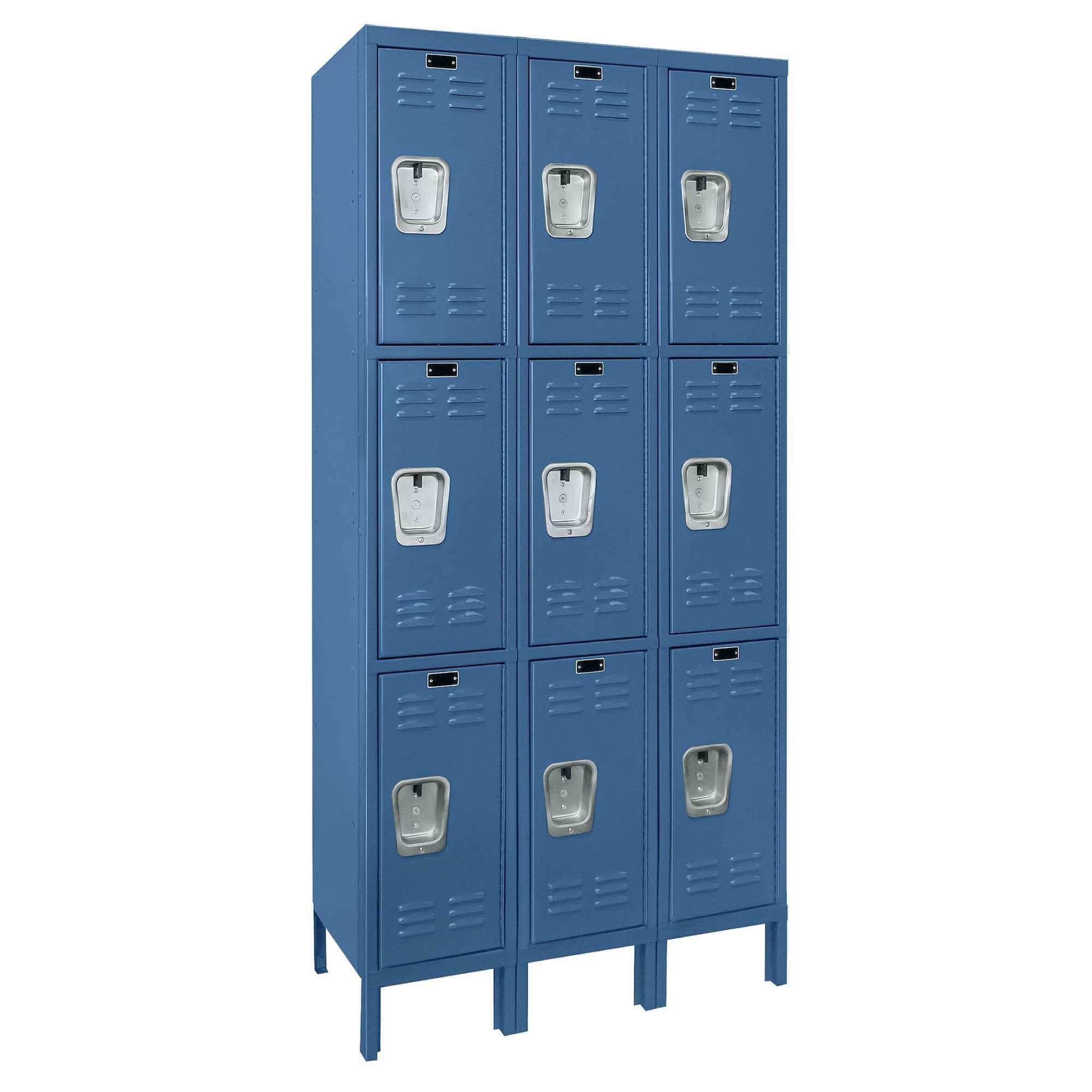 Employee locker metal locker box locker 3w 3t marine blue angle view 1 Employee locker metal locker box locker 3w 3t marine blue angle view 1