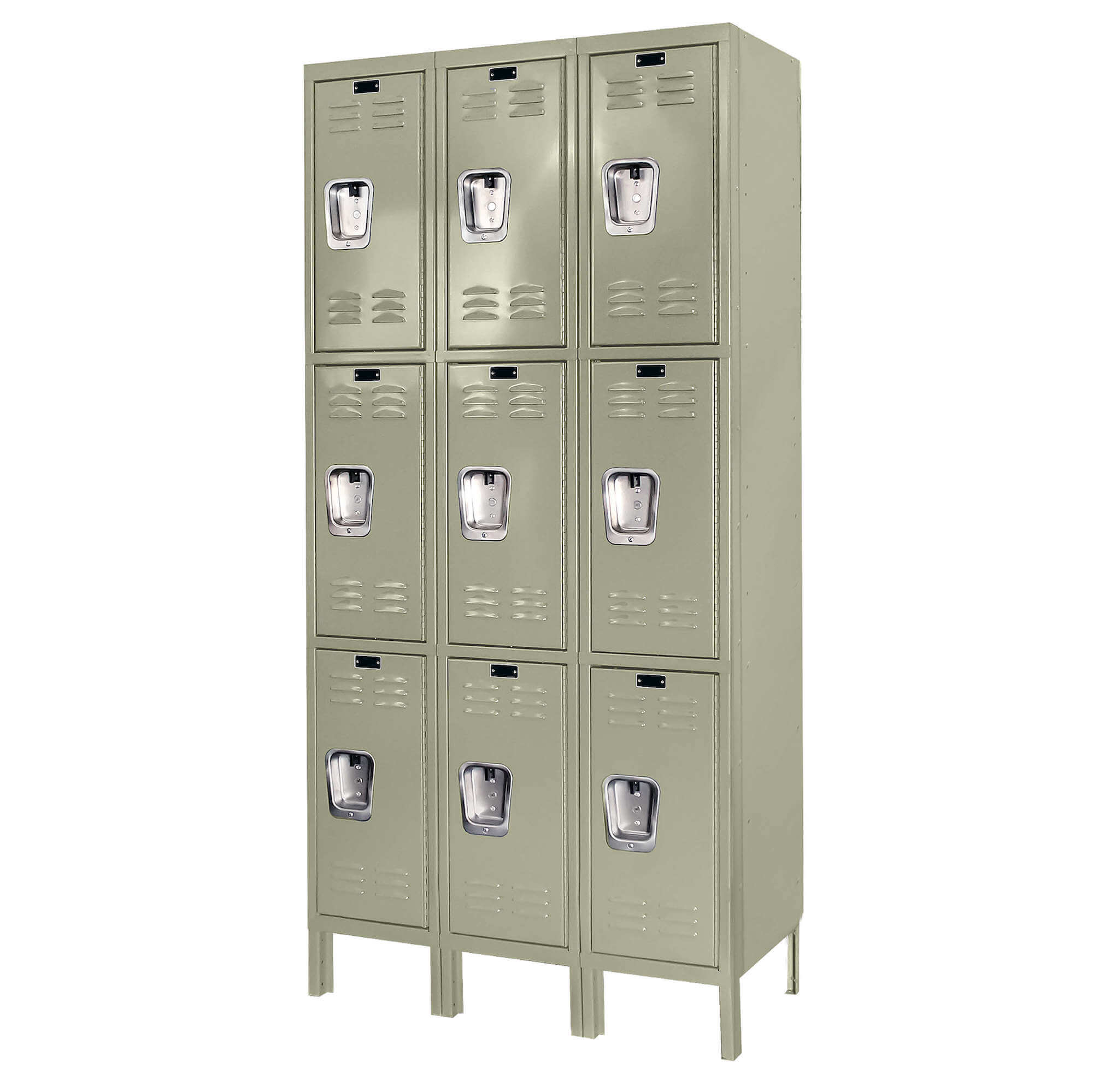 Employee locker metal locker box locker 3w 3t tan angle view 1 1 Employee locker metal locker box locker 3w 3t tan angle view 1 1