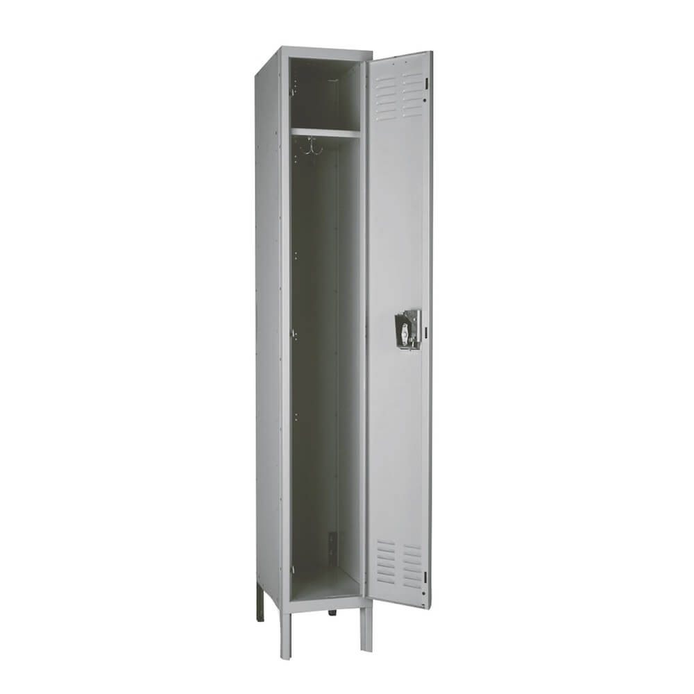 Employee lockers metal lockers healthcare lockers 1W 1T light gray open view Employee lockers metal lockers healthcare lockers 1W 1T light gray open view