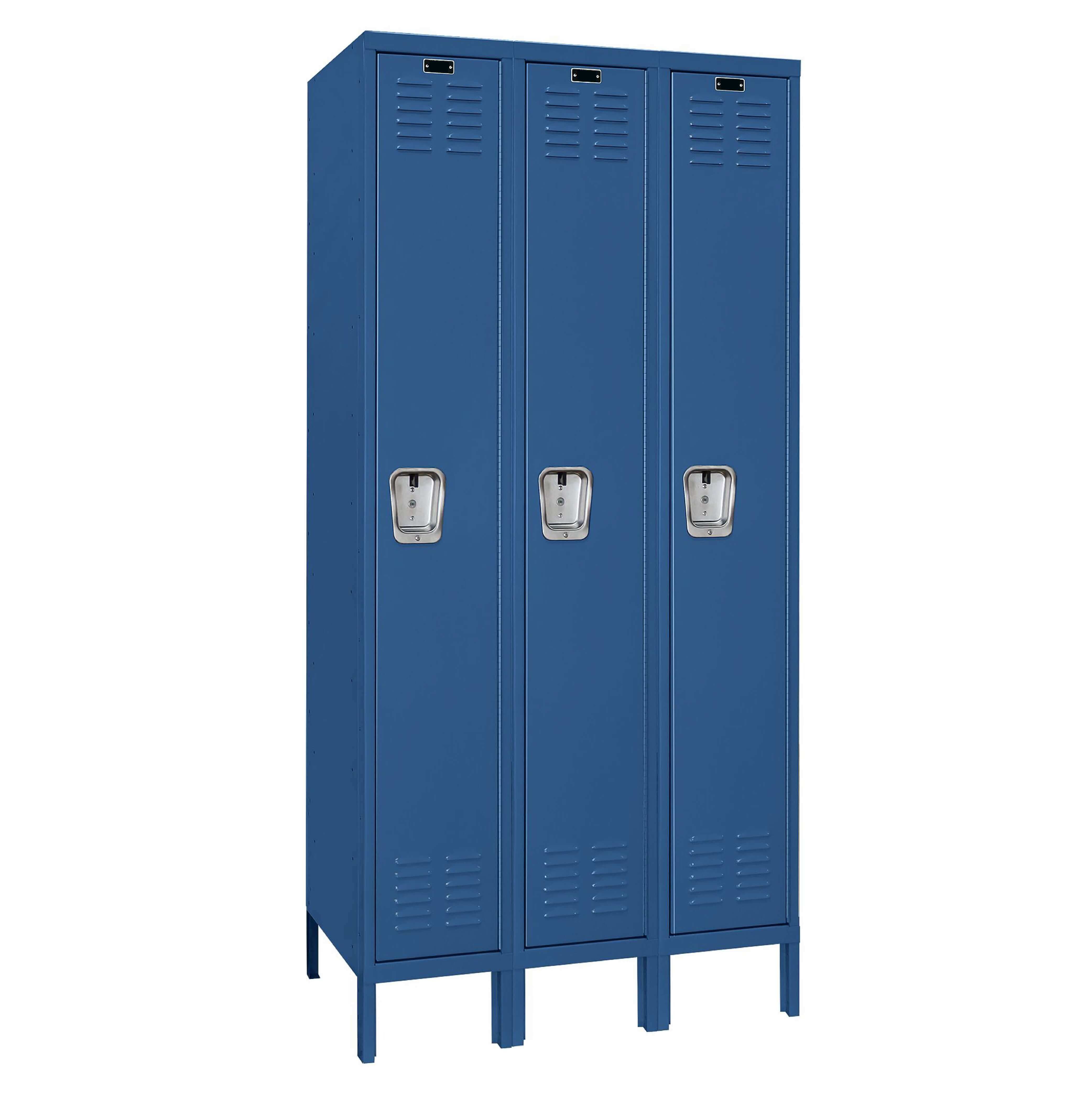 Employee lockers metal lockers patriot series wardrobe lockers 3w 1t marine blue angle view Employee lockers metal lockers patriot series wardrobe lockers 3w 1t marine blue angle view