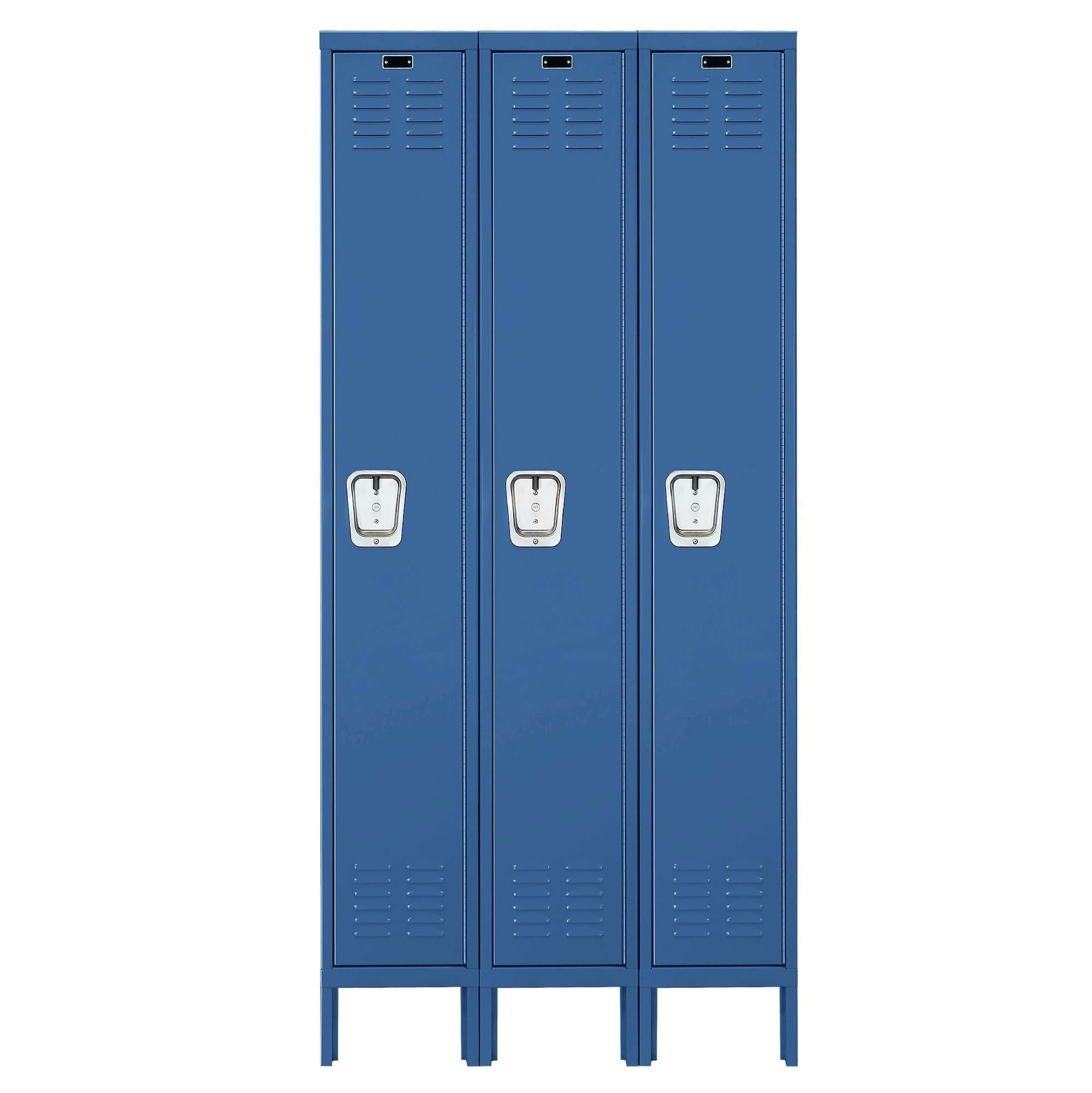 Employee lockers metal lockers patriot series wardrobe lockers 3w 1t marine blue front view Employee lockers metal lockers patriot series wardrobe lockers 3w 1t marine blue front view