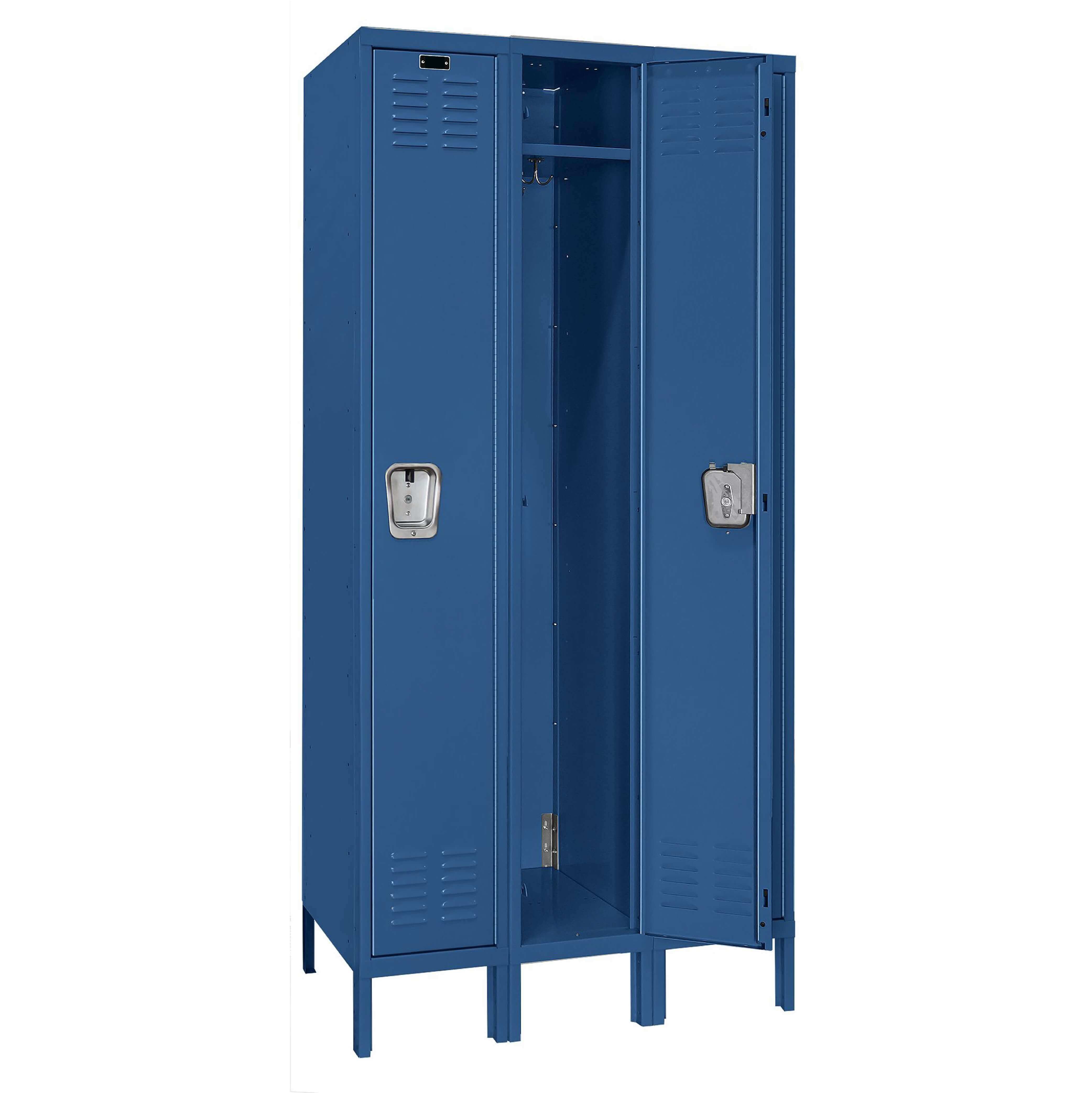 Employee lockers metal lockers patriot series wardrobe lockers 3w 1t marine blue open angle view 0 Employee lockers metal lockers patriot series wardrobe lockers 3w 1t marine blue open angle view 0