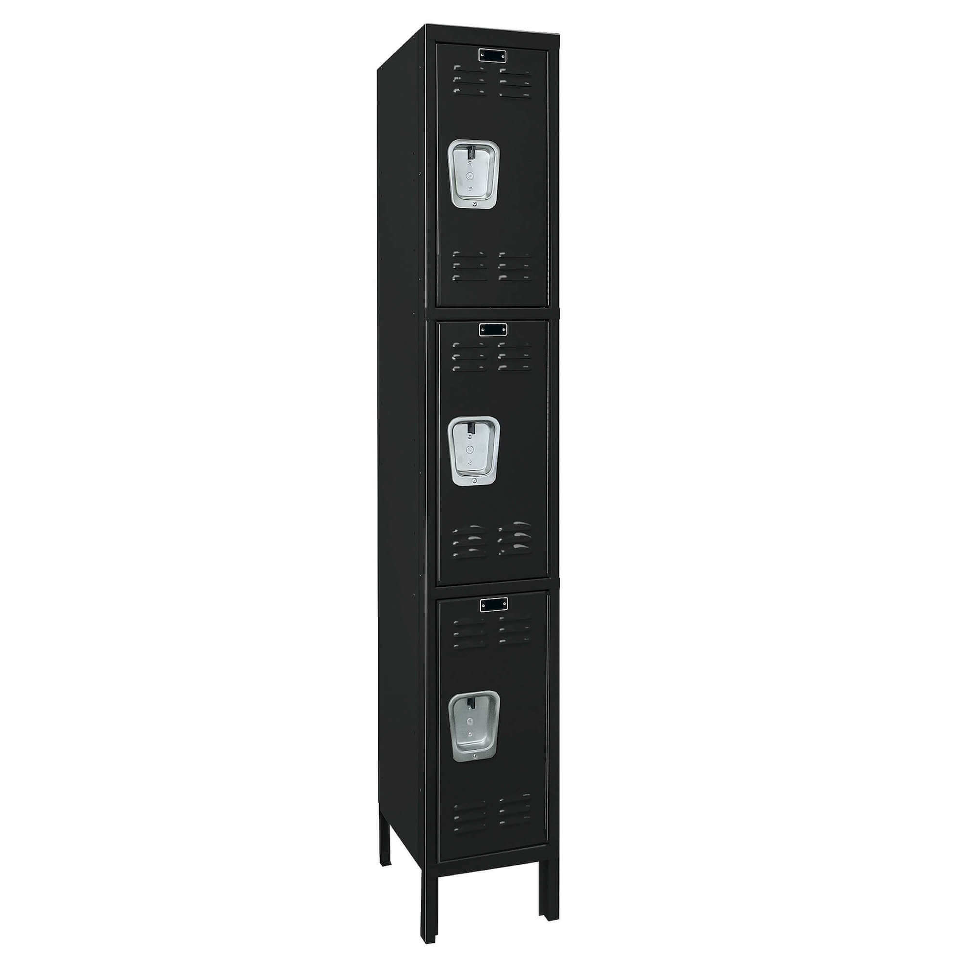 Employee lockers metal lockers wardrobe locker 1w 3t black angle view Employee lockers metal lockers wardrobe locker 1w 3t black angle view
