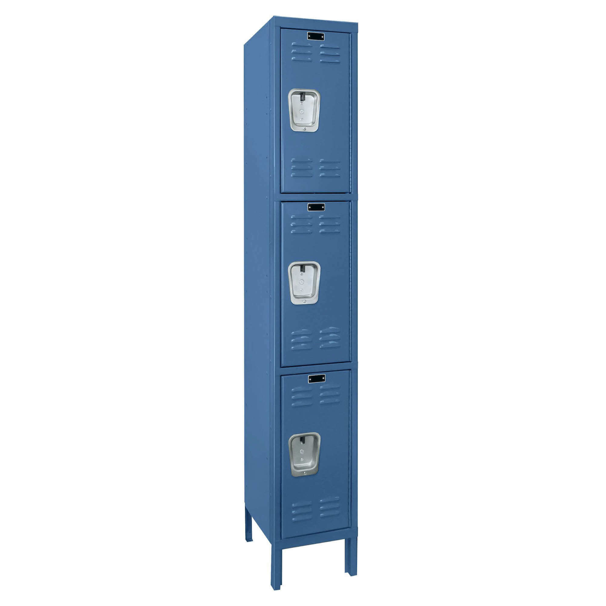Employee lockers metal lockers wardrobe locker 1w 3t marine blue angle view Employee lockers metal lockers wardrobe locker 1w 3t marine blue angle view