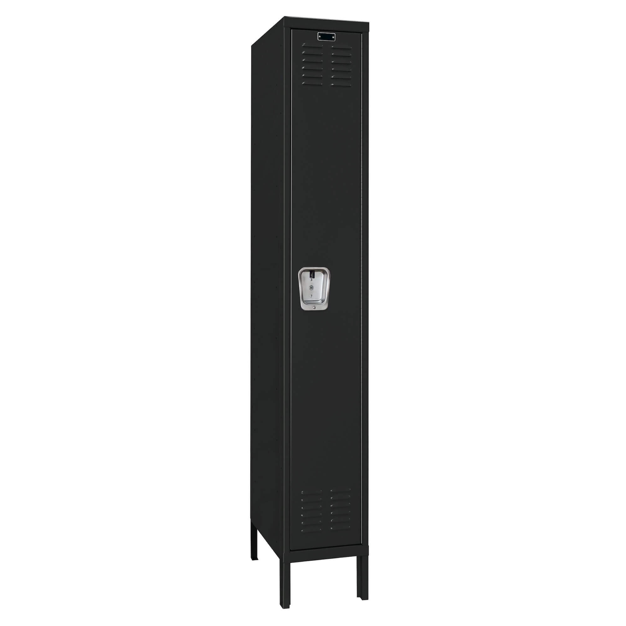 Employee lockers metal lockers wardrobe lockers 1w 1t black angle view 2 Employee lockers metal lockers wardrobe lockers 1w 1t black angle view 2
