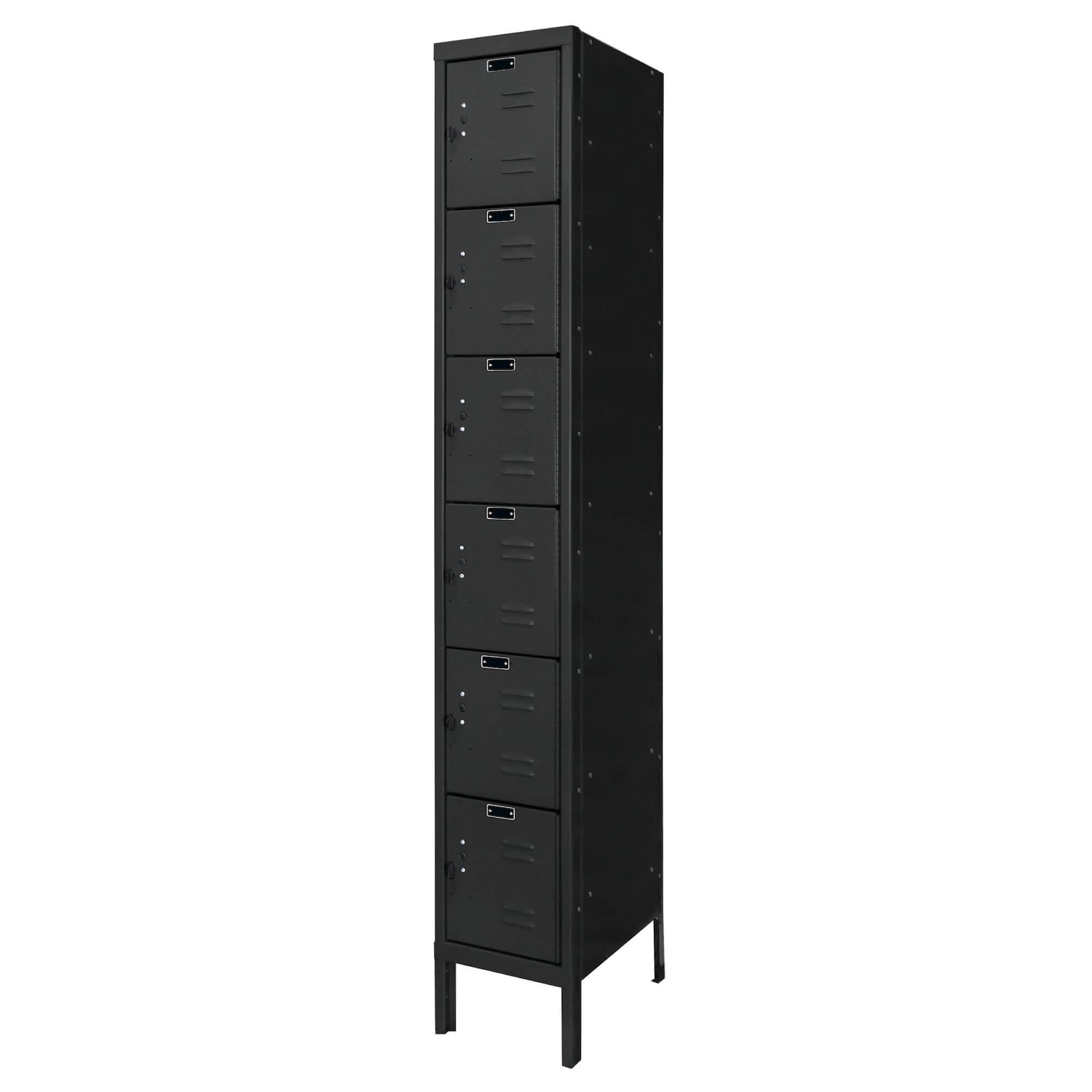 Employee lockers metal lockers wardrobe lockers 1w 6t black angle view Employee lockers metal lockers wardrobe lockers 1w 6t black angle view