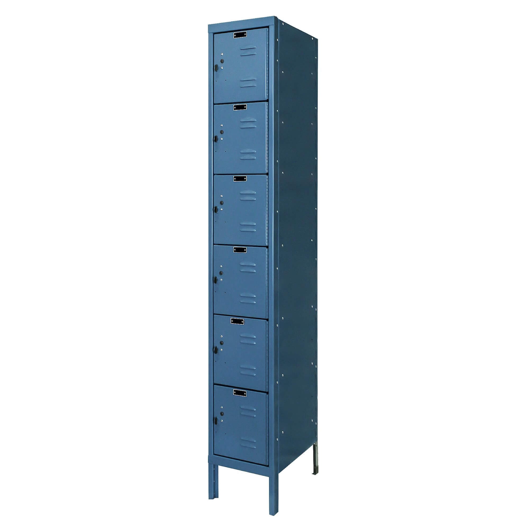 Employee lockers metal lockers wardrobe lockers 1w 6t marine blue angle view Employee lockers metal lockers wardrobe lockers 1w 6t marine blue angle view