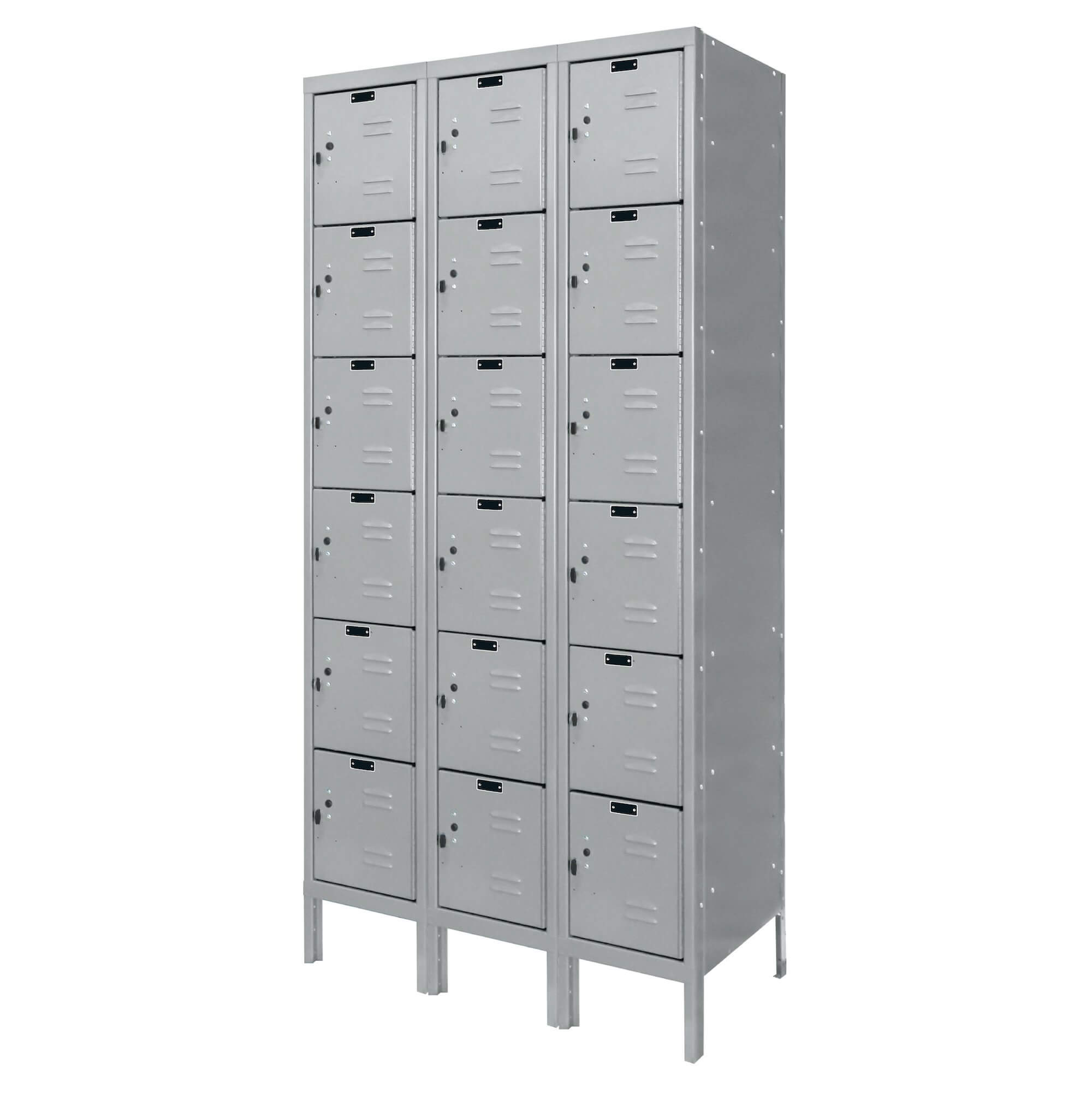 Employee lockers metal lockers wardrobe lockers 3w 6t light gray angle view Employee lockers metal lockers wardrobe lockers 3w 6t light gray angle view
