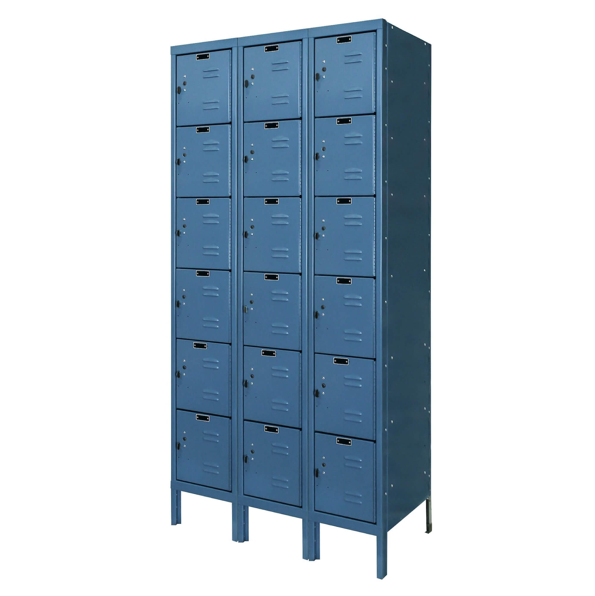 Employee lockers metal lockers wardrobe lockers marine blue angle view Employee lockers metal lockers wardrobe lockers marine blue angle view