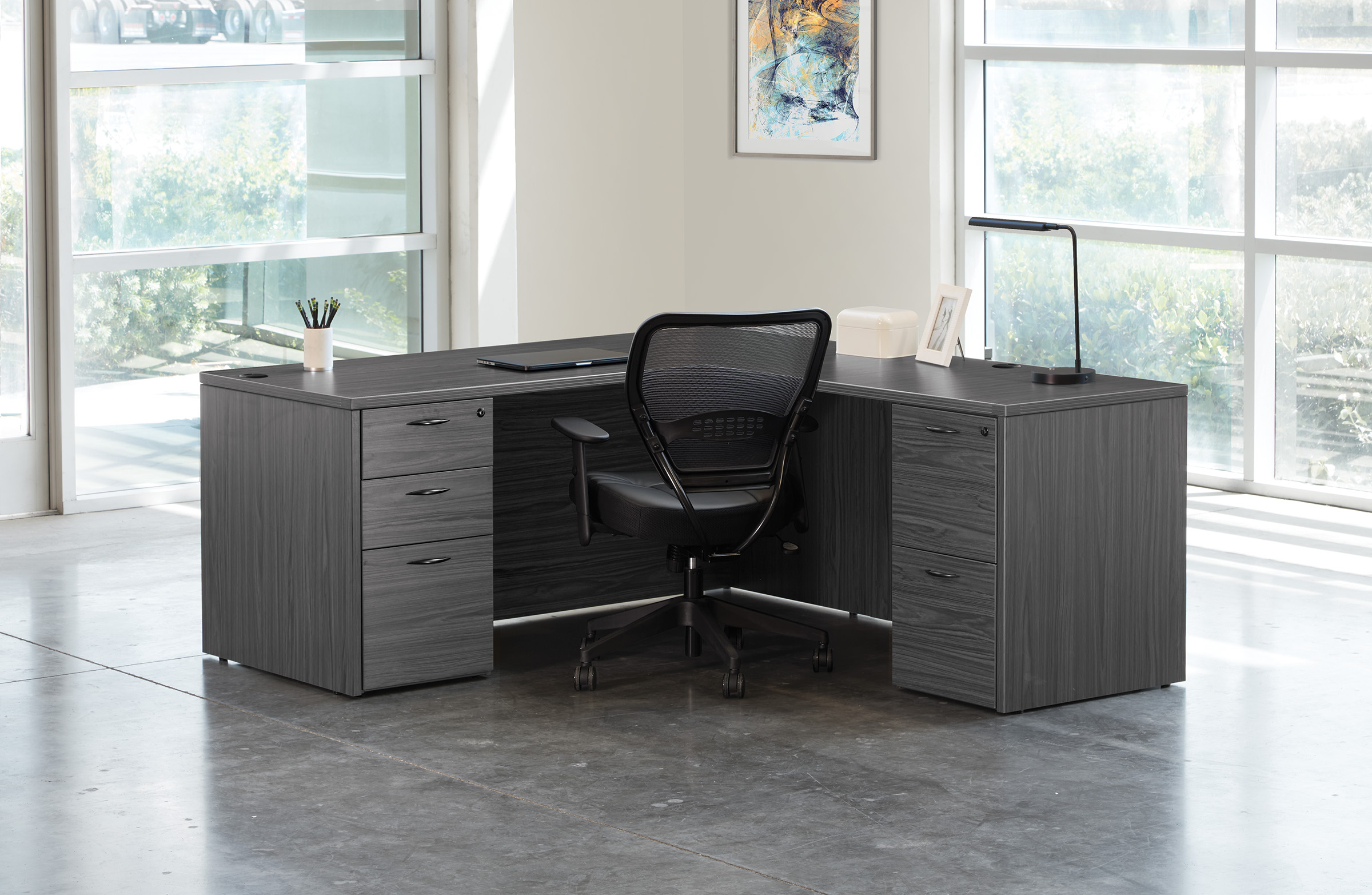 L shaped desk large l shaped desk contemporary l shaped desk slate grey space view 1 L shaped desk large l shaped desk contemporary l shaped desk slate grey space view 1