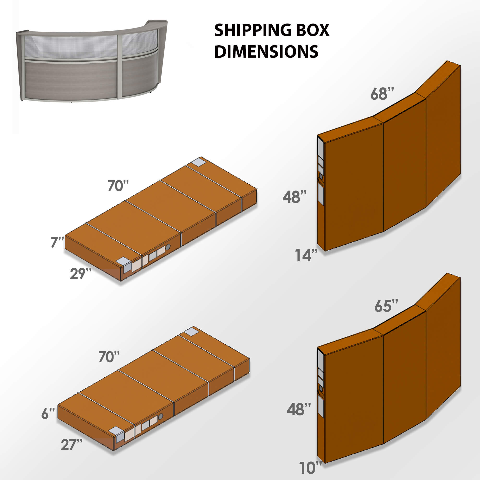 Li1 modern reception desk box dimensions Li1 modern reception desk box dimensions