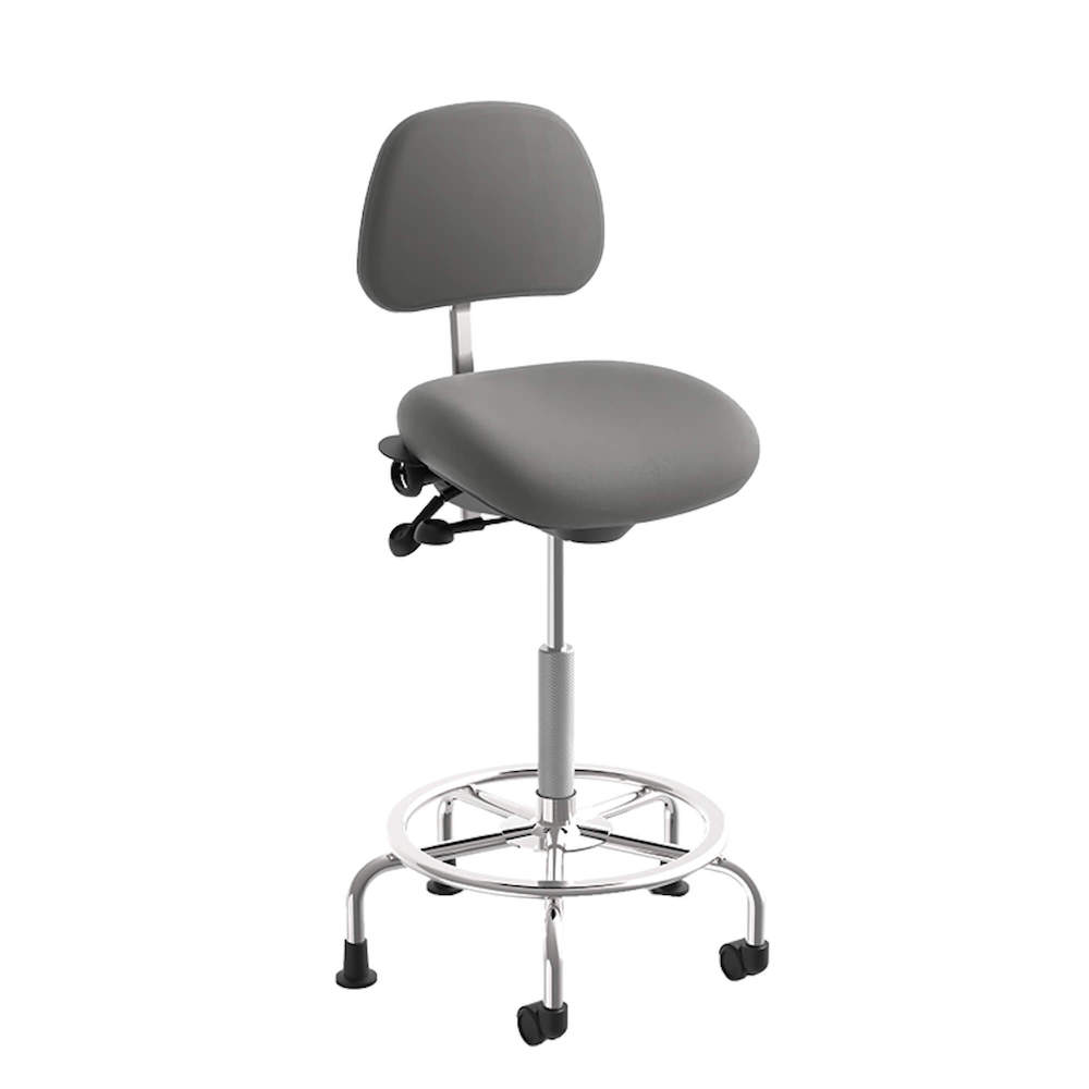 Office chair for standing desk ergonomic stool for standing desks medical stool with backrest dark gray angle view 1 Office chair for standing desk ergonomic stool for standing desks medical stool with backrest dark gray angle view 1