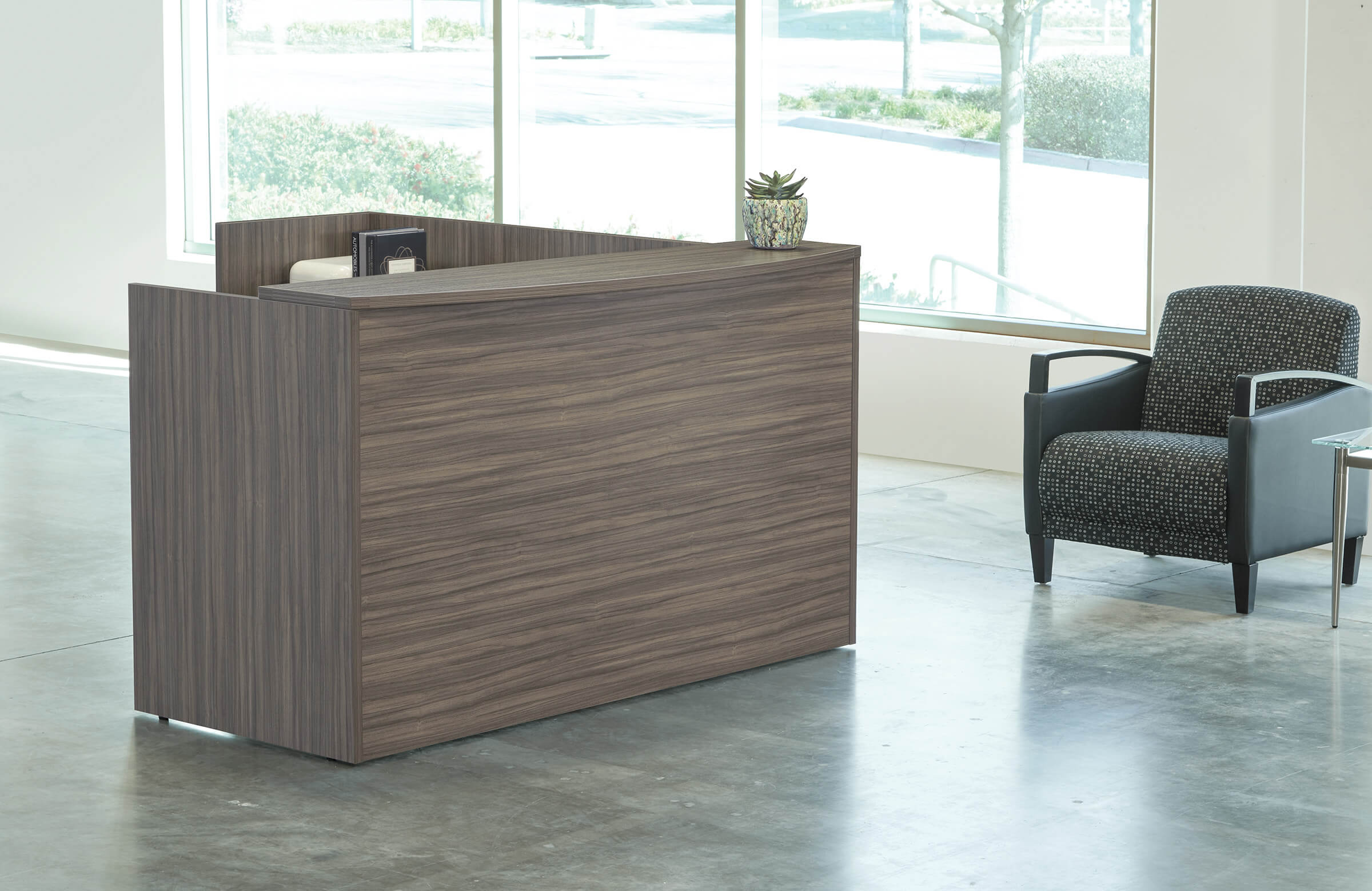 Office reception desk straight reception desk contemporary office reception desk urban walnut space view 3 Office reception desk straight reception desk contemporary office reception desk urban walnut space view 3