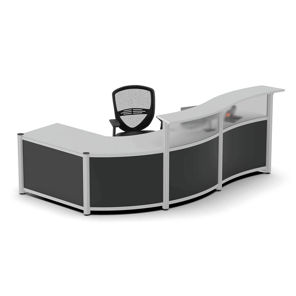 Reception desk arcwave curved reception desk front view Reception desk arcwave curved reception desk front view