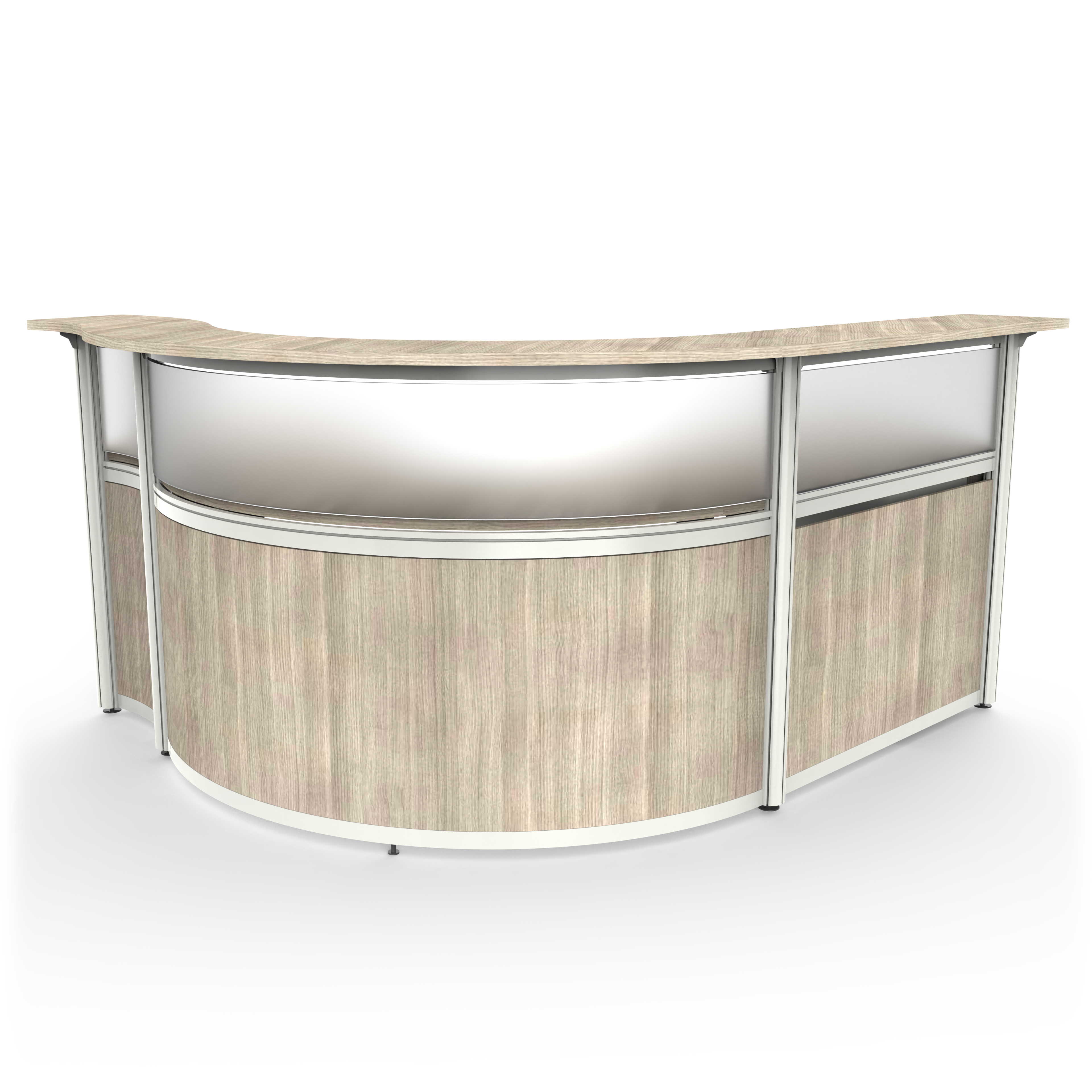 Reception desk curved with frosted acrylic panel front 1 2 Reception desk curved with frosted acrylic panel front 1 2