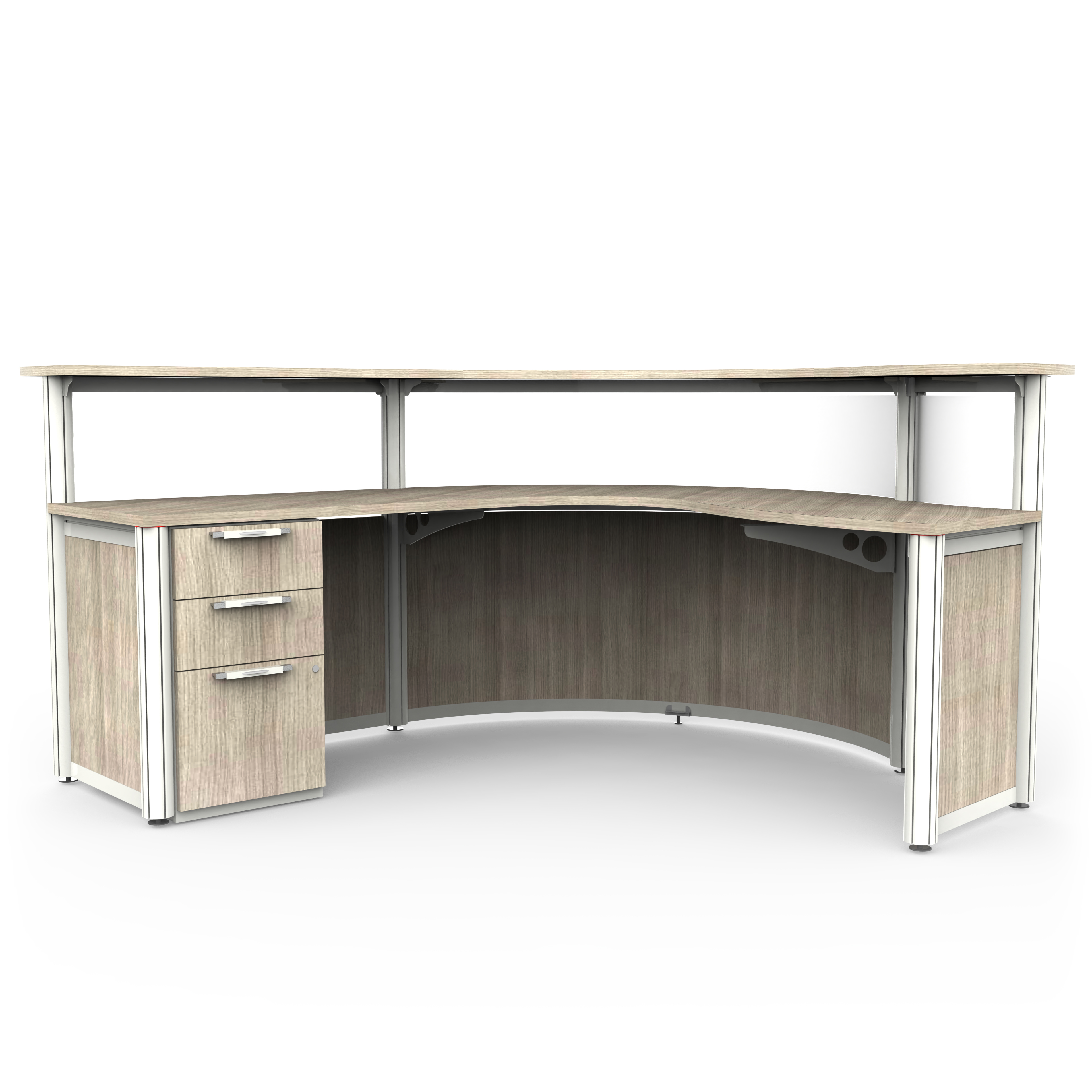 Reception desk curved with frosted acrylic panel inside 1 2 Reception desk curved with frosted acrylic panel inside 1 2