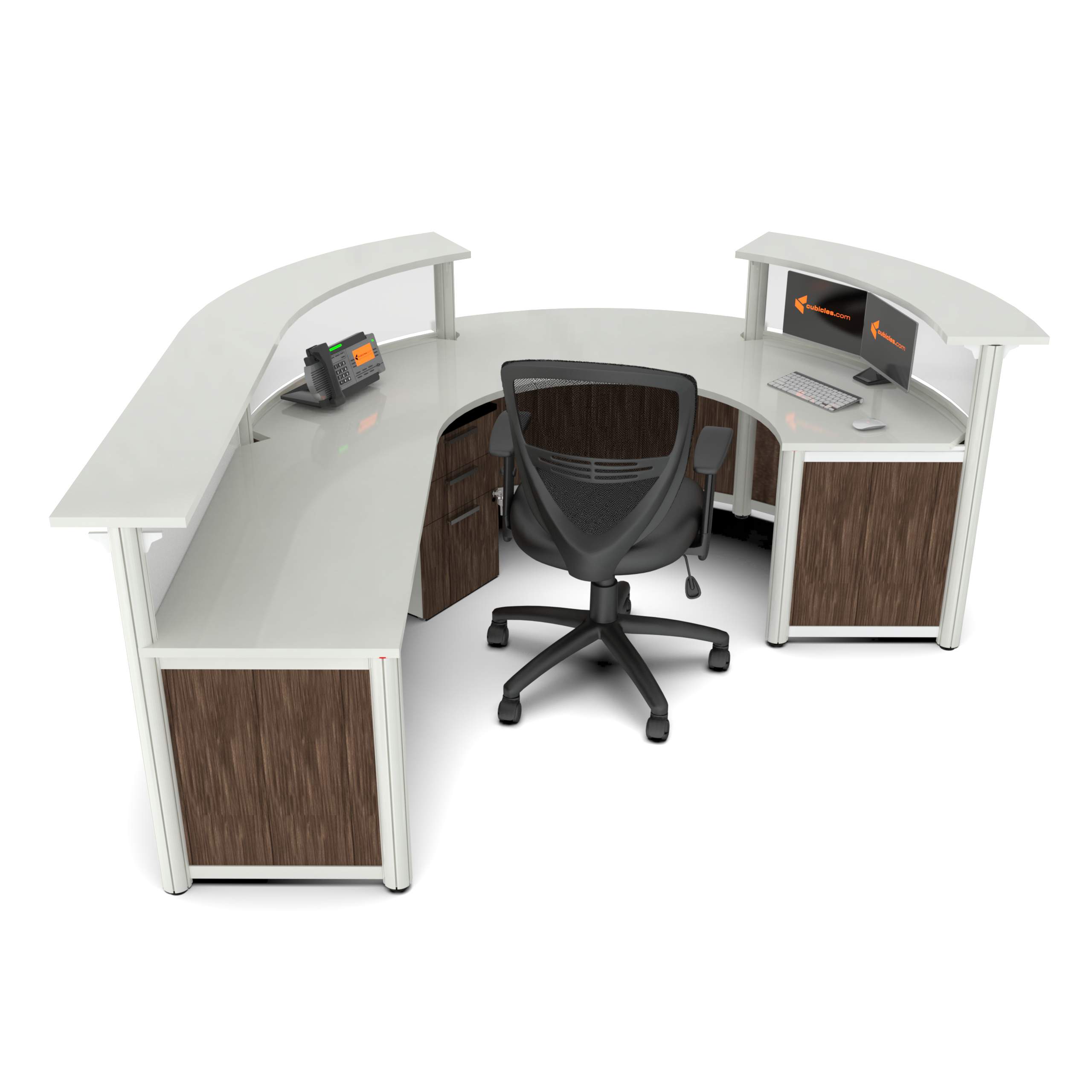 Round reception desk with ADA transaction inside 1 Round reception desk with ADA transaction inside 1