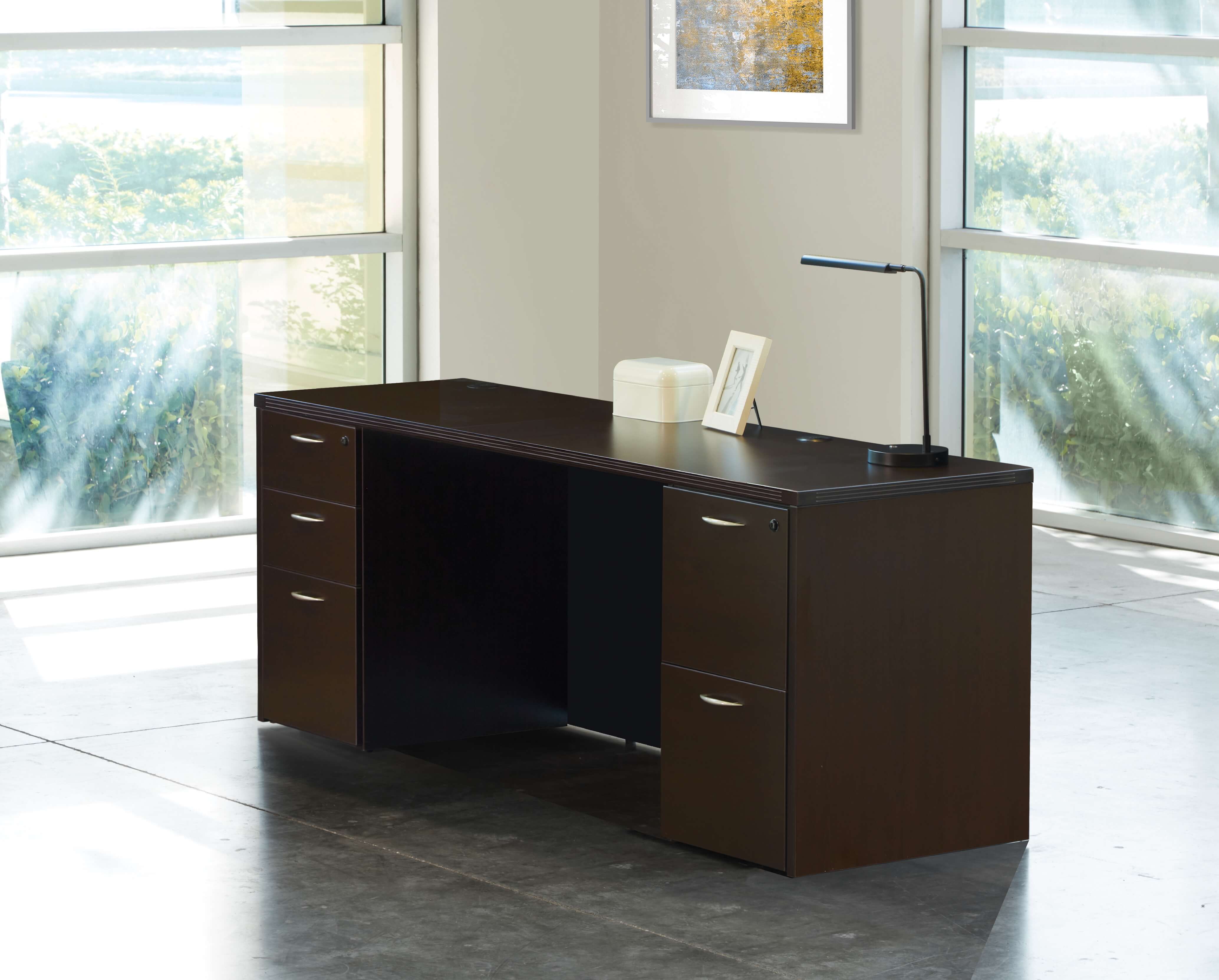Straight office desk contemporary office desk laminate office desk espresso space view 1 Straight office desk contemporary office desk laminate office desk espresso space view 1