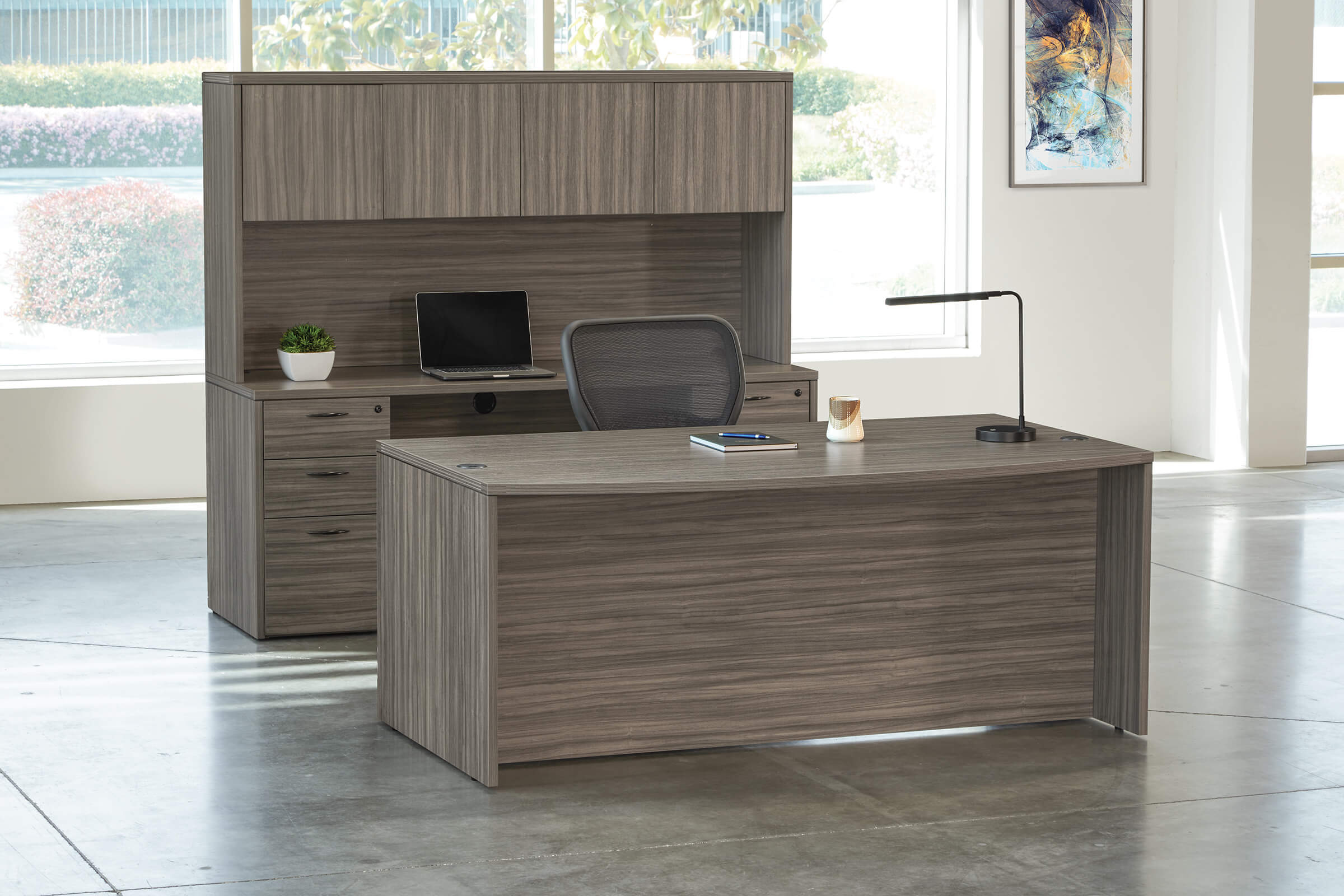 Straight office desk contemporary office desk modern desk office furniture urban walnut space view Straight office desk contemporary office desk modern desk office furniture urban walnut space view
