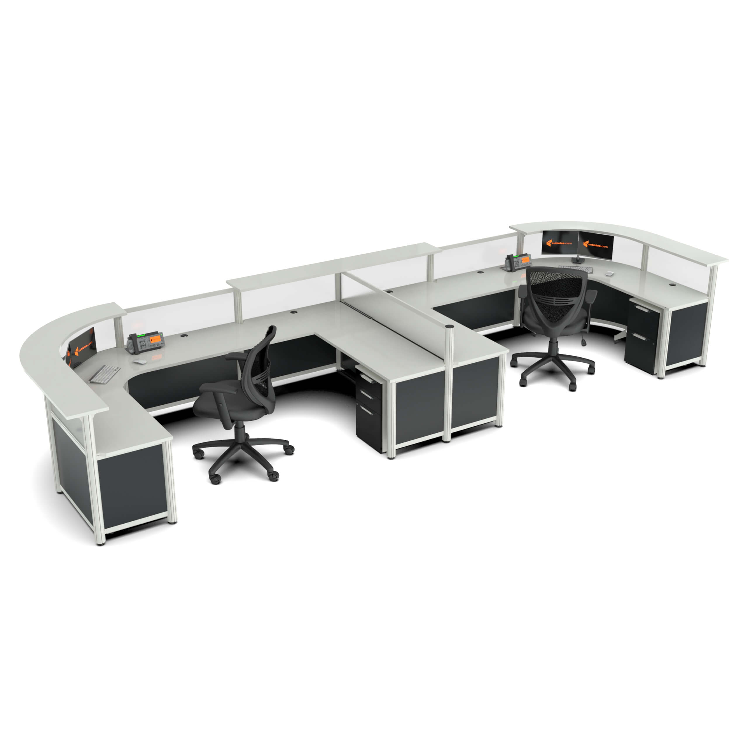 Symmetryflow 2 person reception desk back 2 view Symmetryflow 2 person reception desk back 2 view