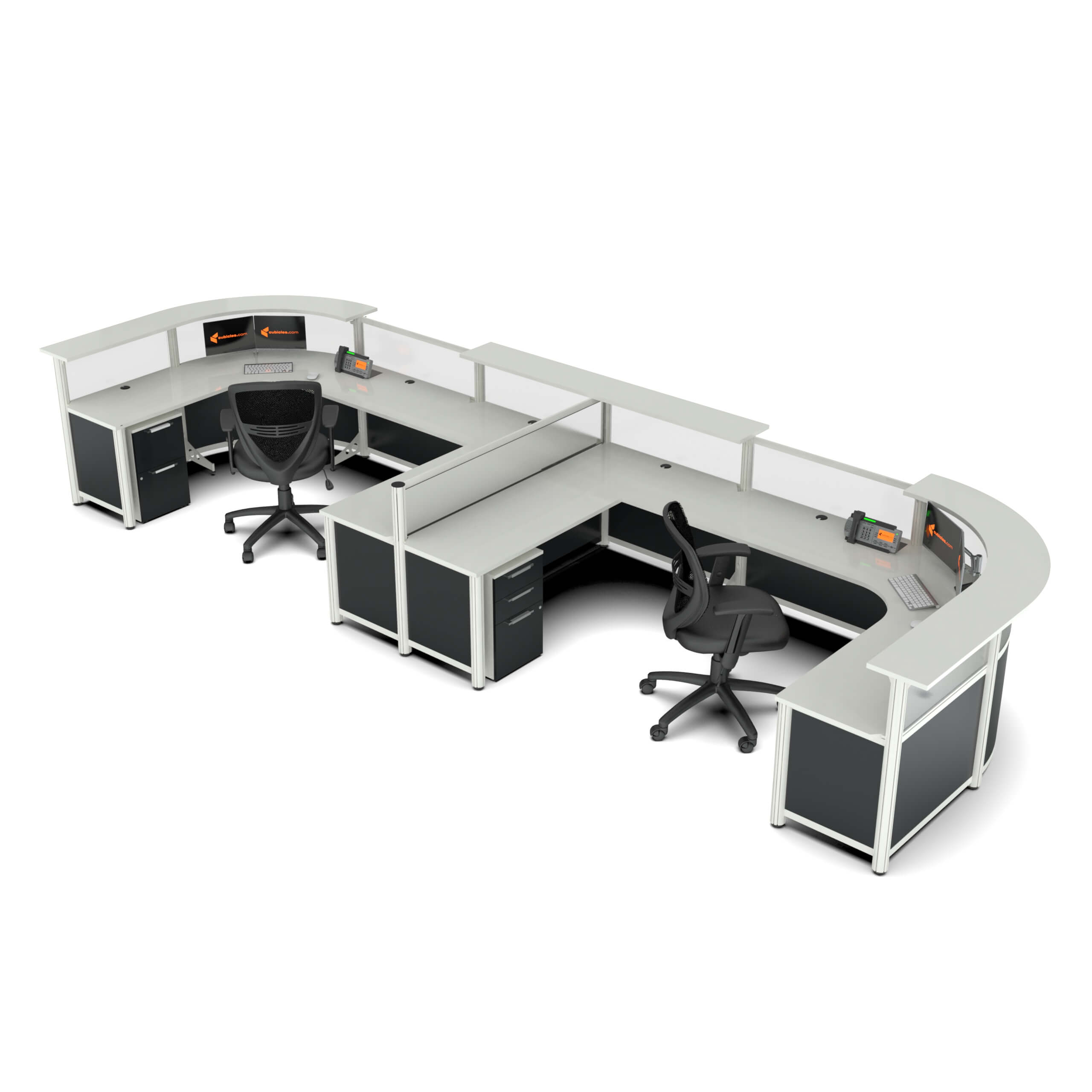 Symmetryflow 2 person reception desk back view Symmetryflow 2 person reception desk back view