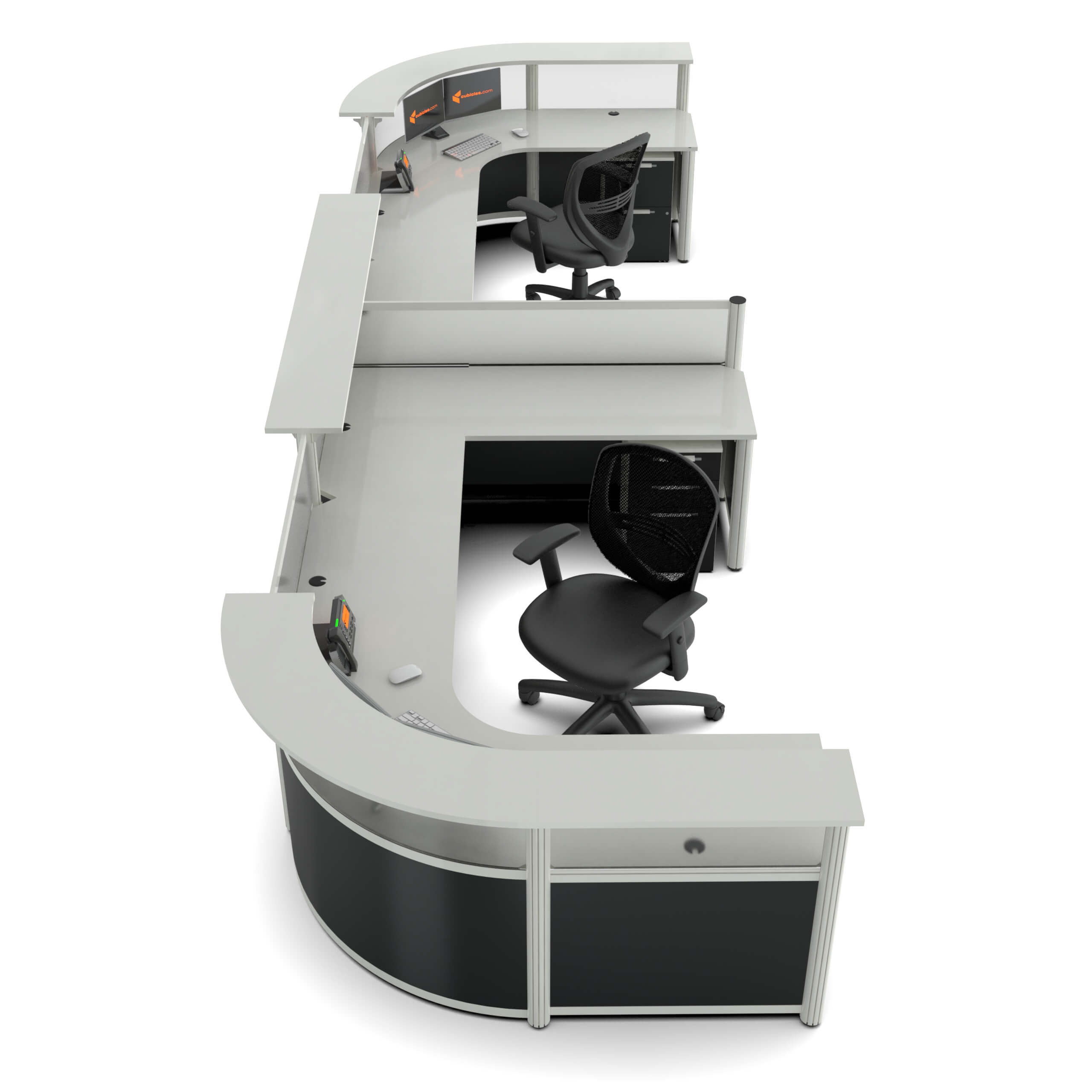 Symmetryflow 2 person reception desk lateral view Symmetryflow 2 person reception desk lateral view