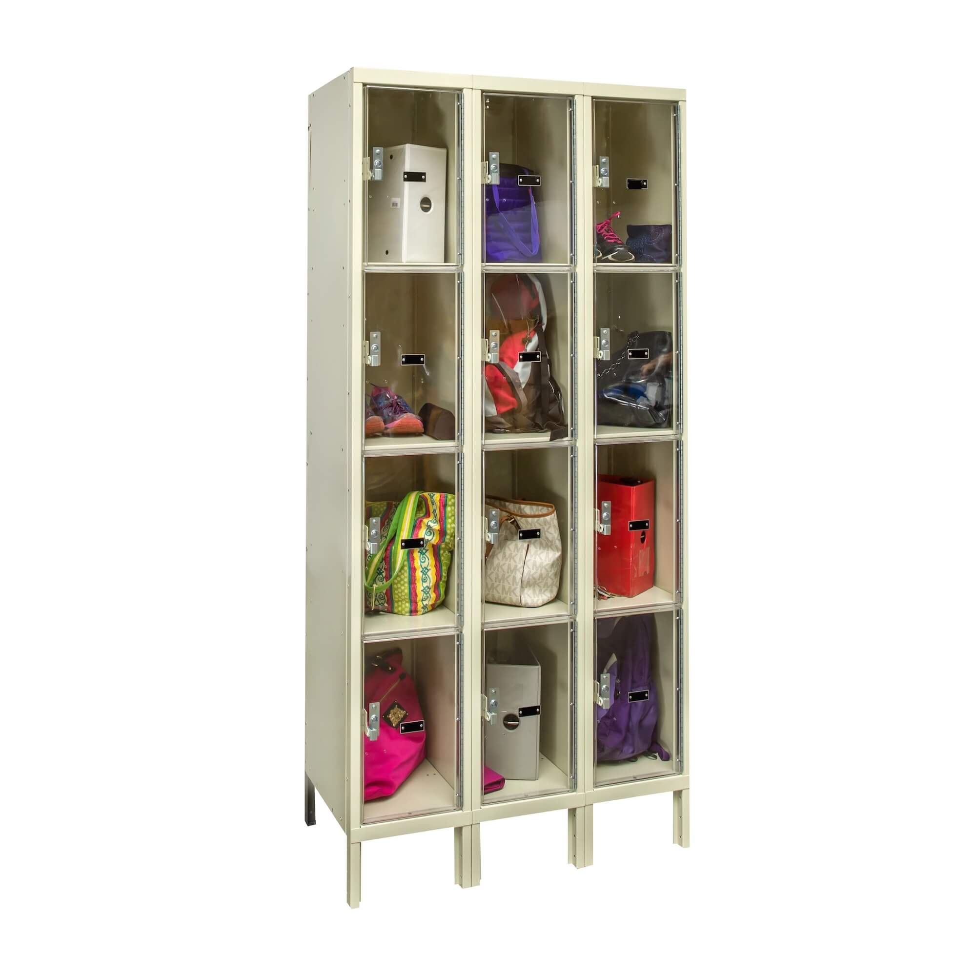 Transparent locker 4 tier 3 wide fill view 1 Transparent locker 4 tier 3 wide fill view 1
