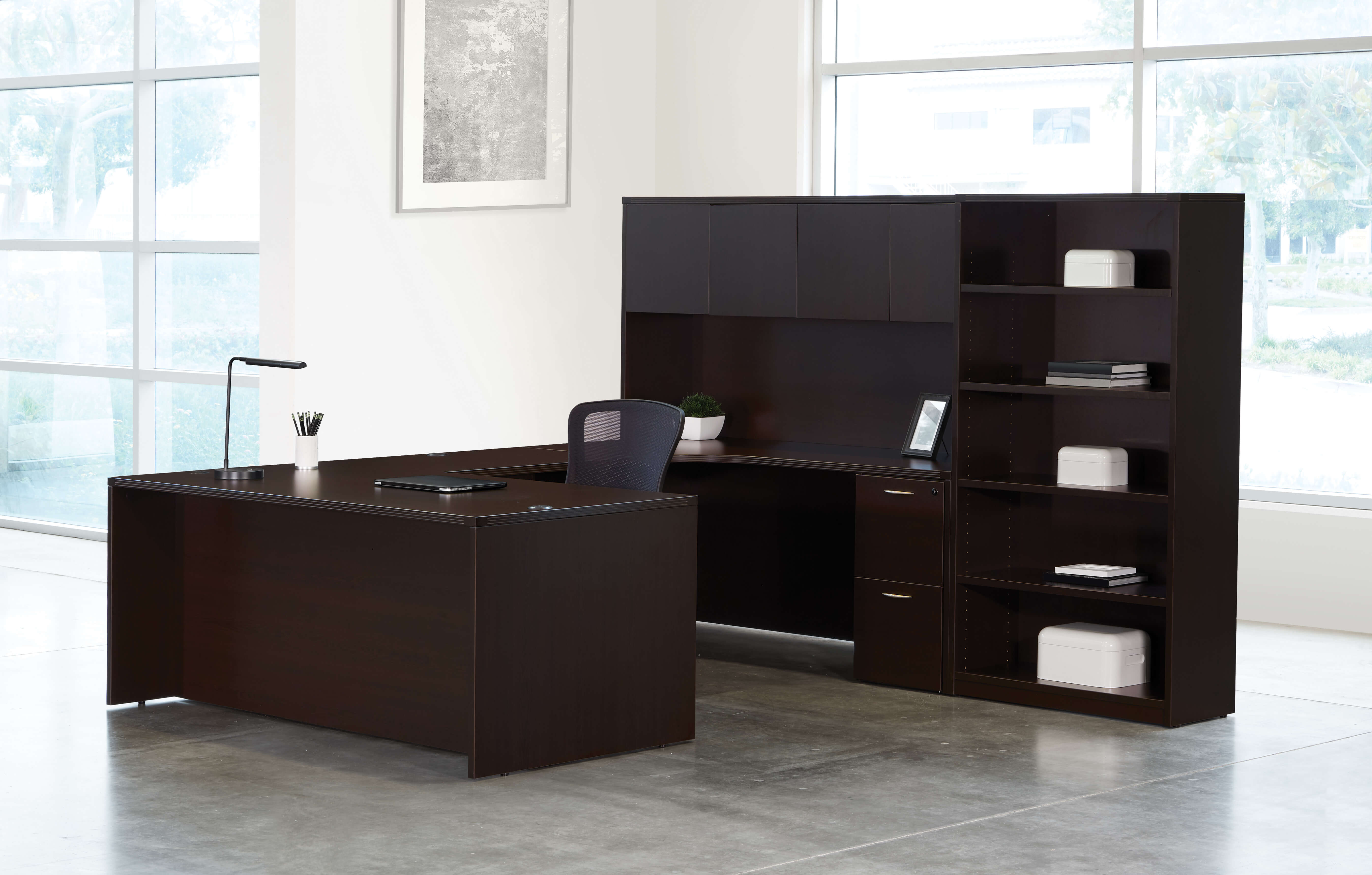 U shaped desk u shaped desk with hutch contemporary u shaped office desk espresso space view left U shaped desk u shaped desk with hutch contemporary u shaped office desk espresso space view left