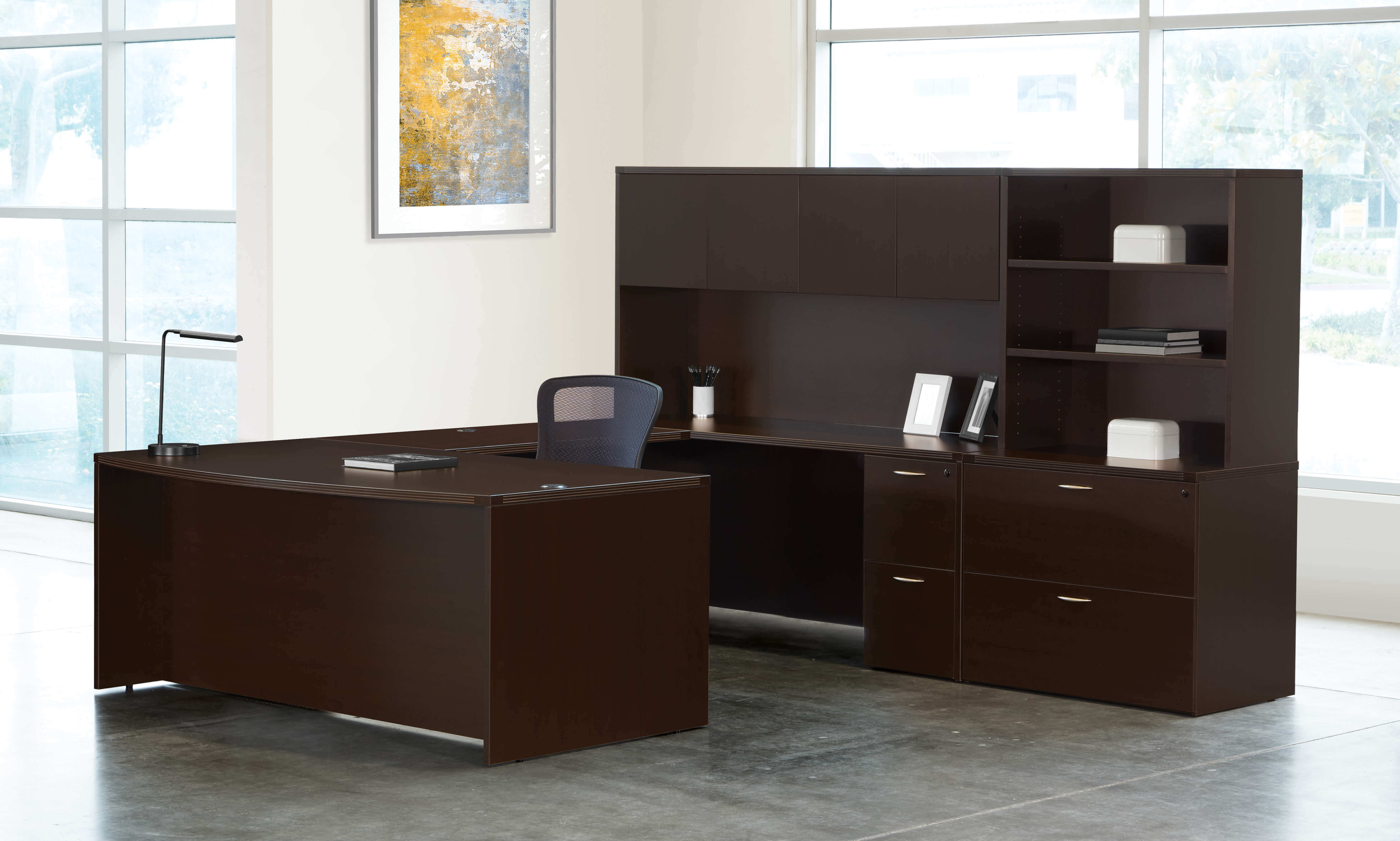 U shaped desk u shaped desk with hutch modern u shaped with hutch espresso space view 1 U shaped desk u shaped desk with hutch modern u shaped with hutch espresso space view 1
