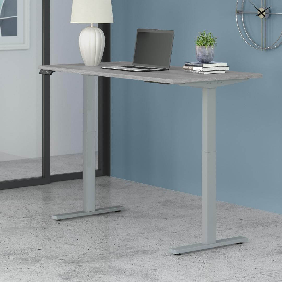 Sit and stand computer desk 60w x 30d lifestyle Sit and stand computer desk 60w x 30d lifestyle
