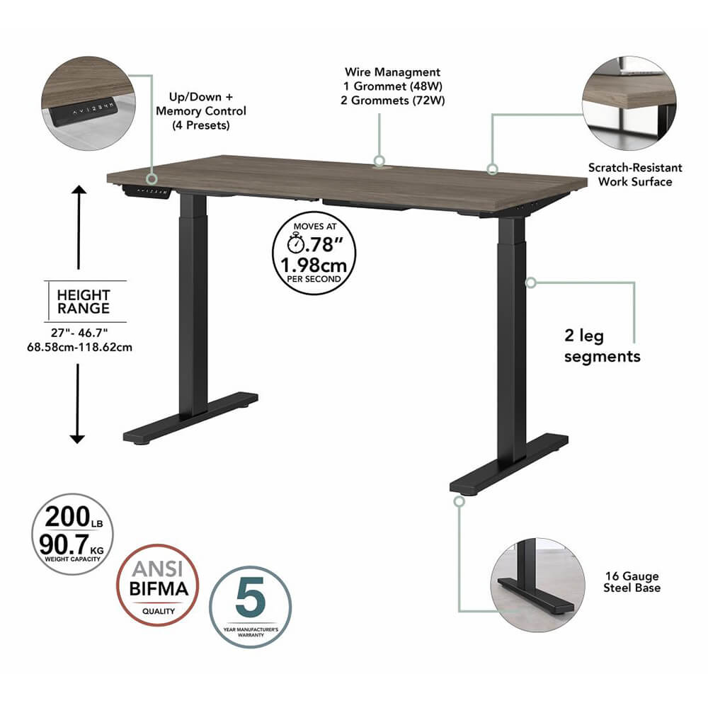 Sit and stand computer desks 48w x 24d features Sit and stand computer desks 48w x 24d features