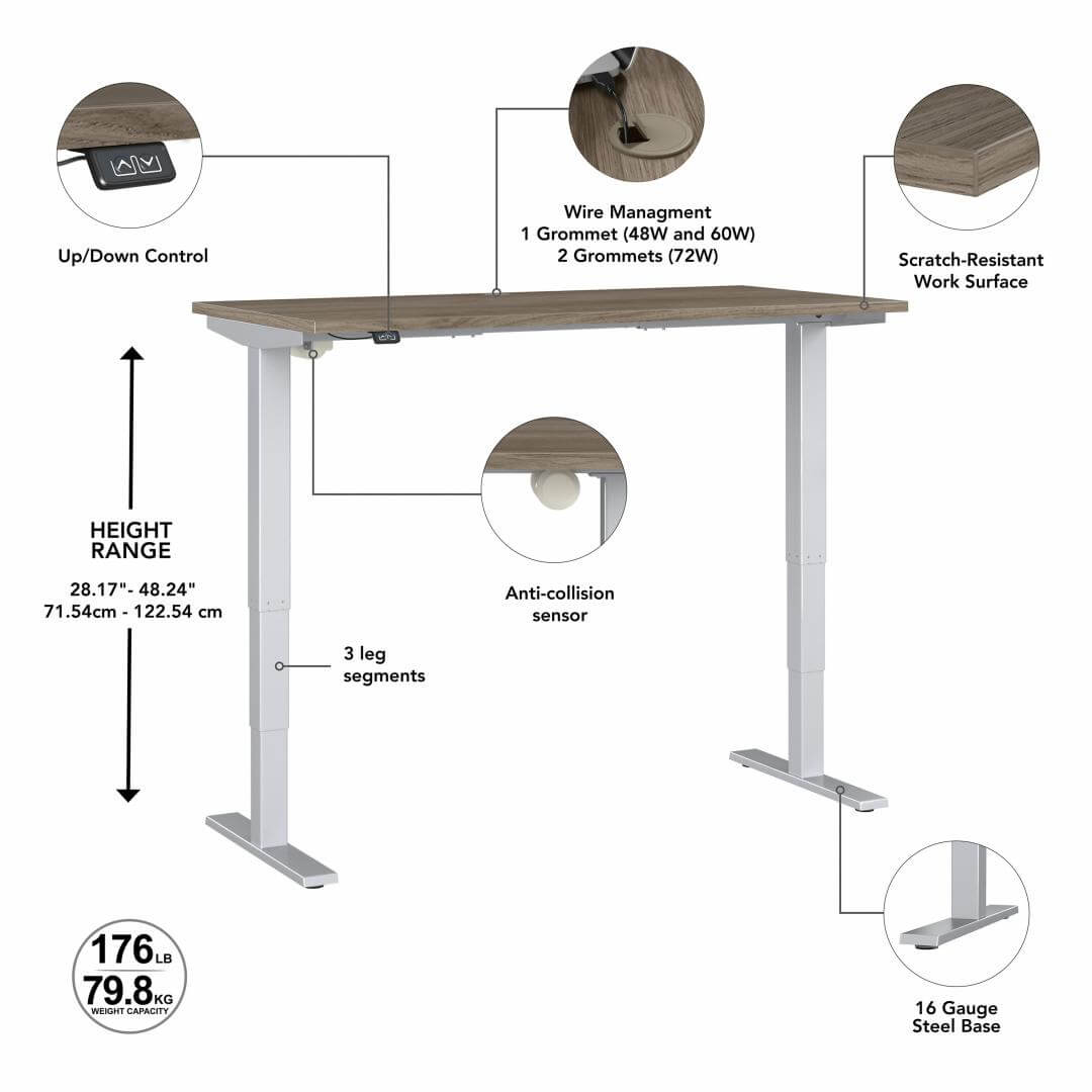 Sit stand desk adjustable 48w x 24d features Sit stand desk adjustable 48w x 24d features