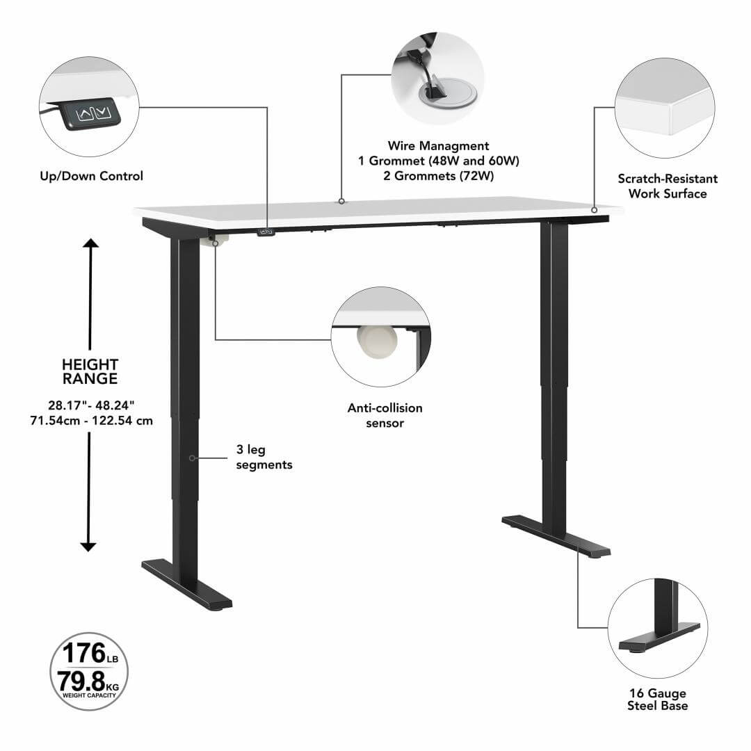 Sit stand desk adjustable 60w x 30d features Sit stand desk adjustable 60w x 30d features