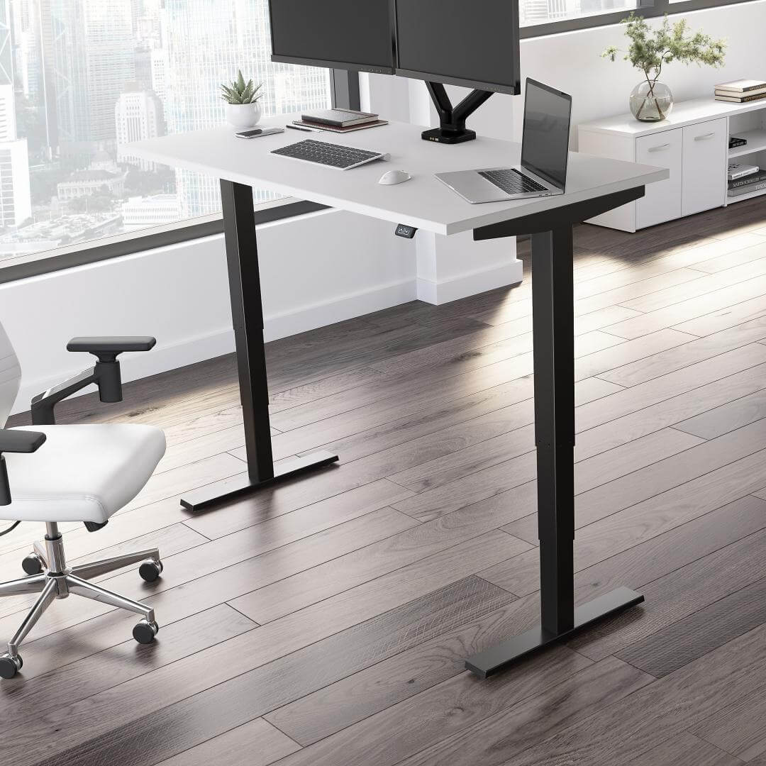 Sit stand desk adjustable 60w x 30d lifestyle Sit stand desk adjustable 60w x 30d lifestyle