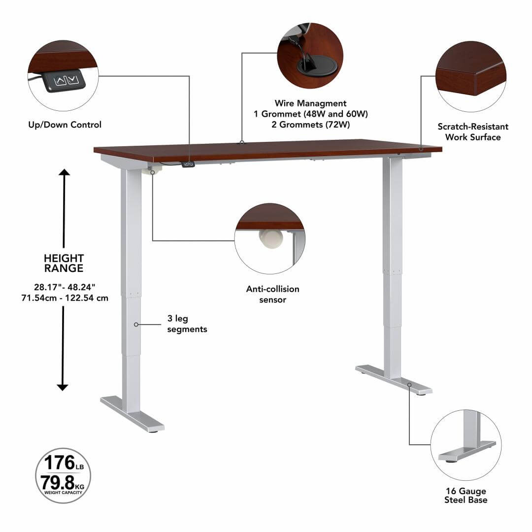 Sit stand desk adjustable 72w x 30d features Sit stand desk adjustable 72w x 30d features