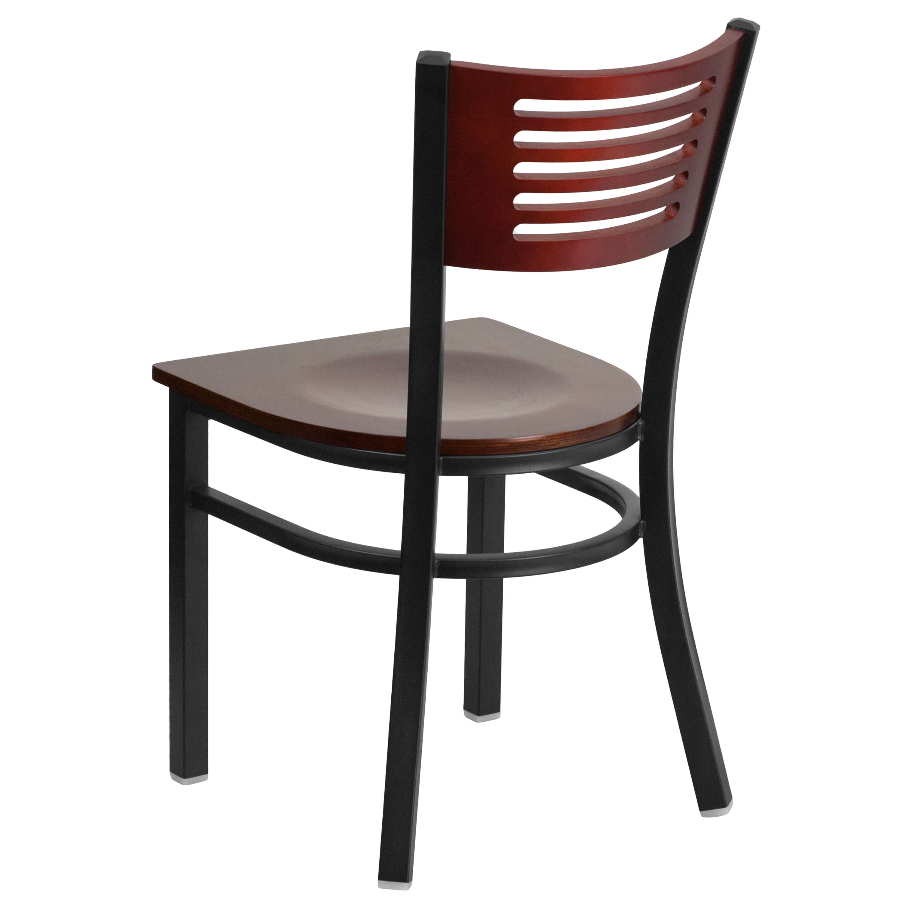 Slat back dining metal chairs back view Slat back dining metal chairs back view