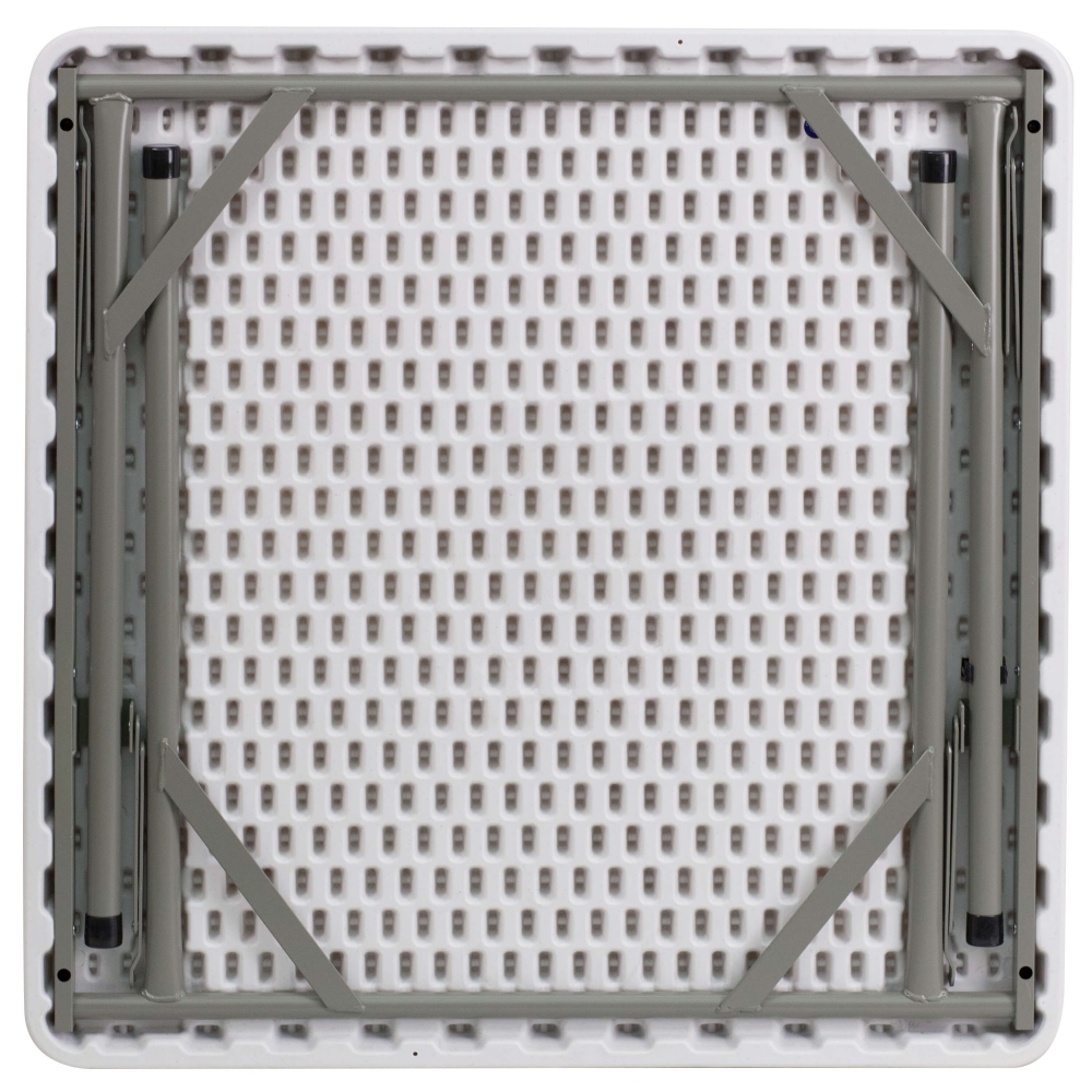 Square folding table bottom view Square folding table bottom view