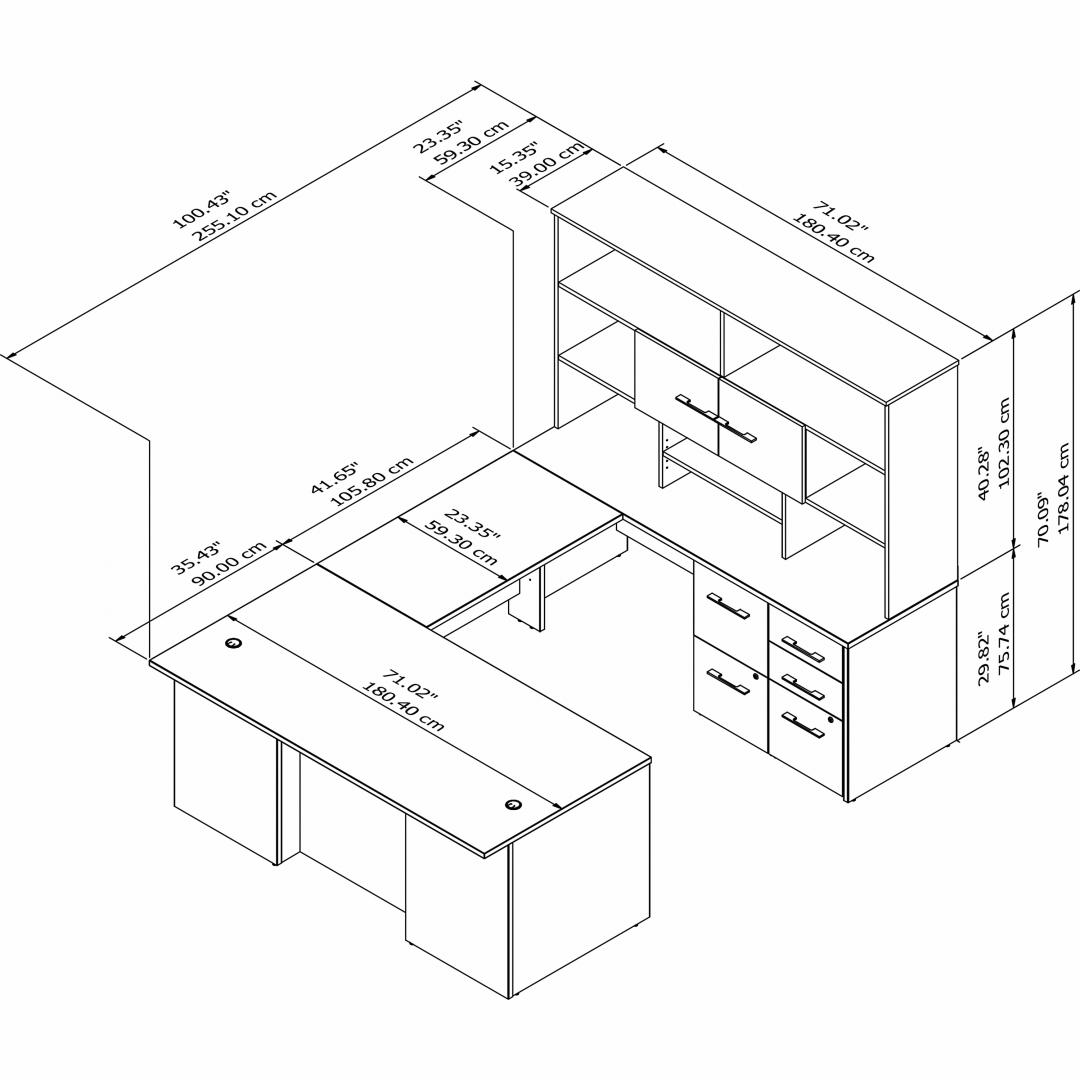Premier office desk u shape 71w x 100d measures Premier office desk u shape 71w x 100d measures