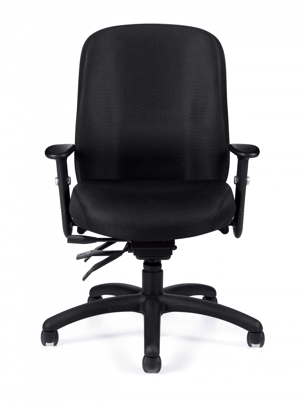 Upholstered desk chair front view Upholstered desk chair front view