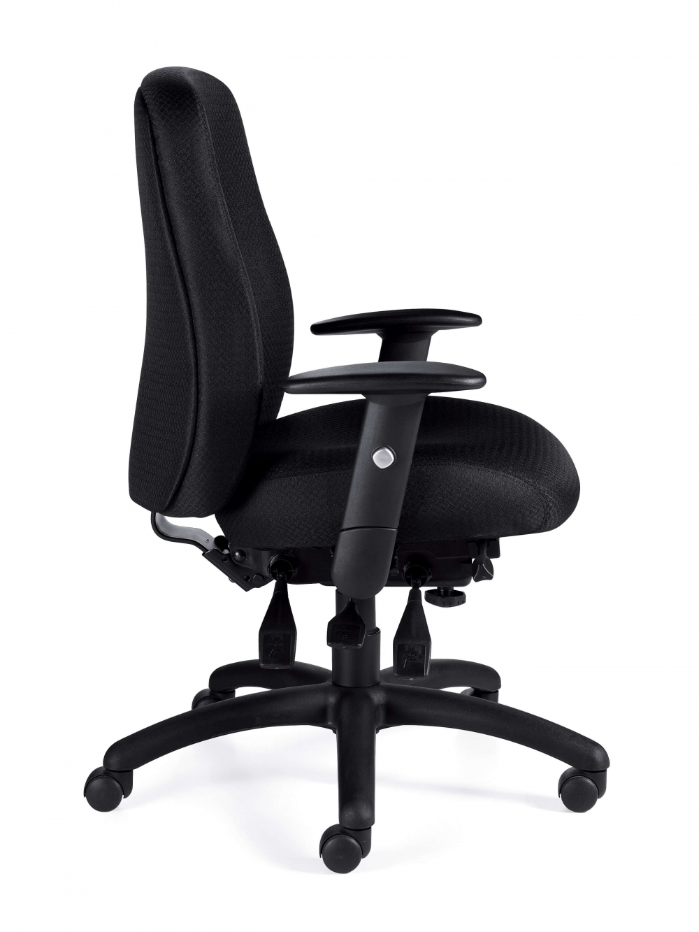 Upholstered desk chair side view Upholstered desk chair side view