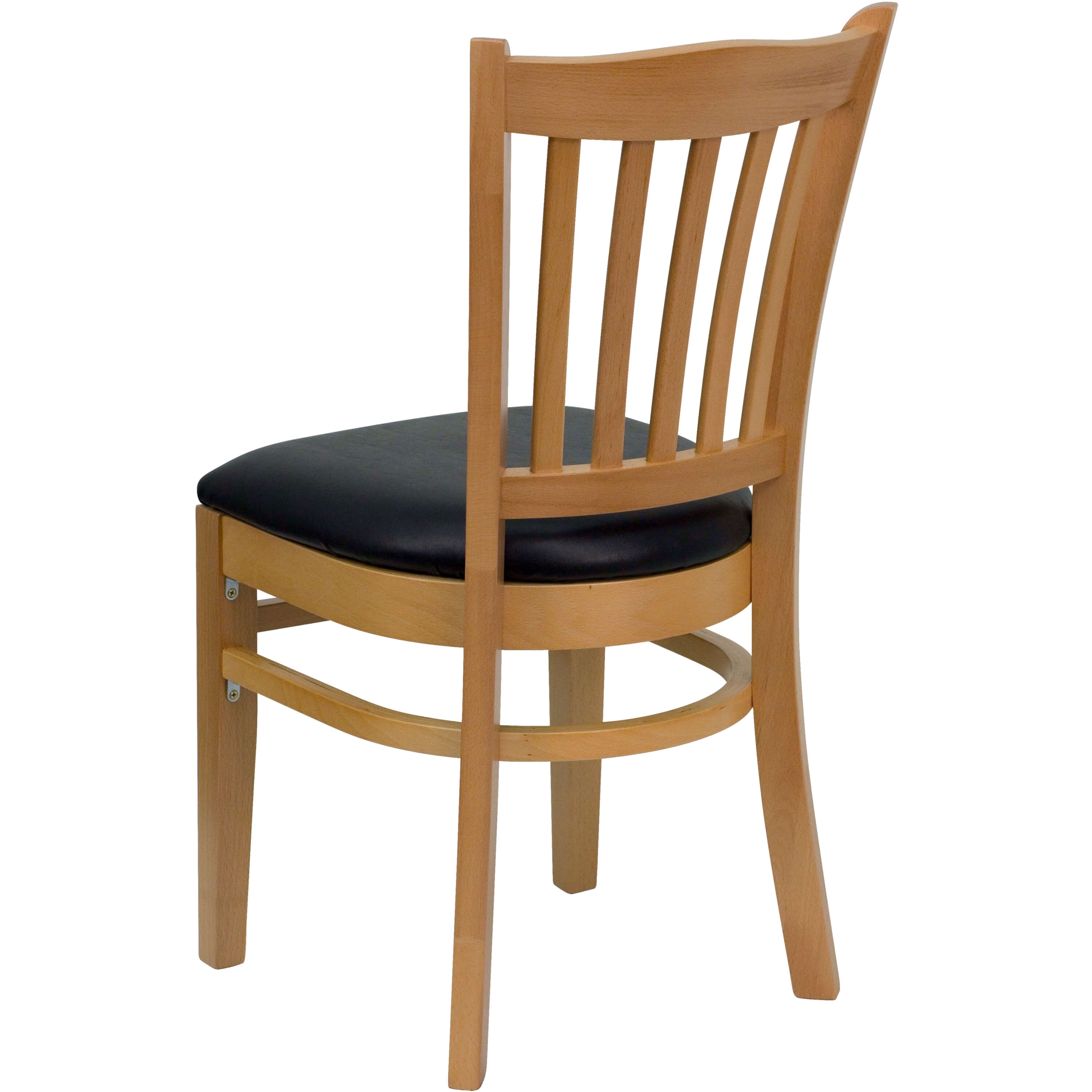 Vertical slat back chair back view Vertical slat back chair back view