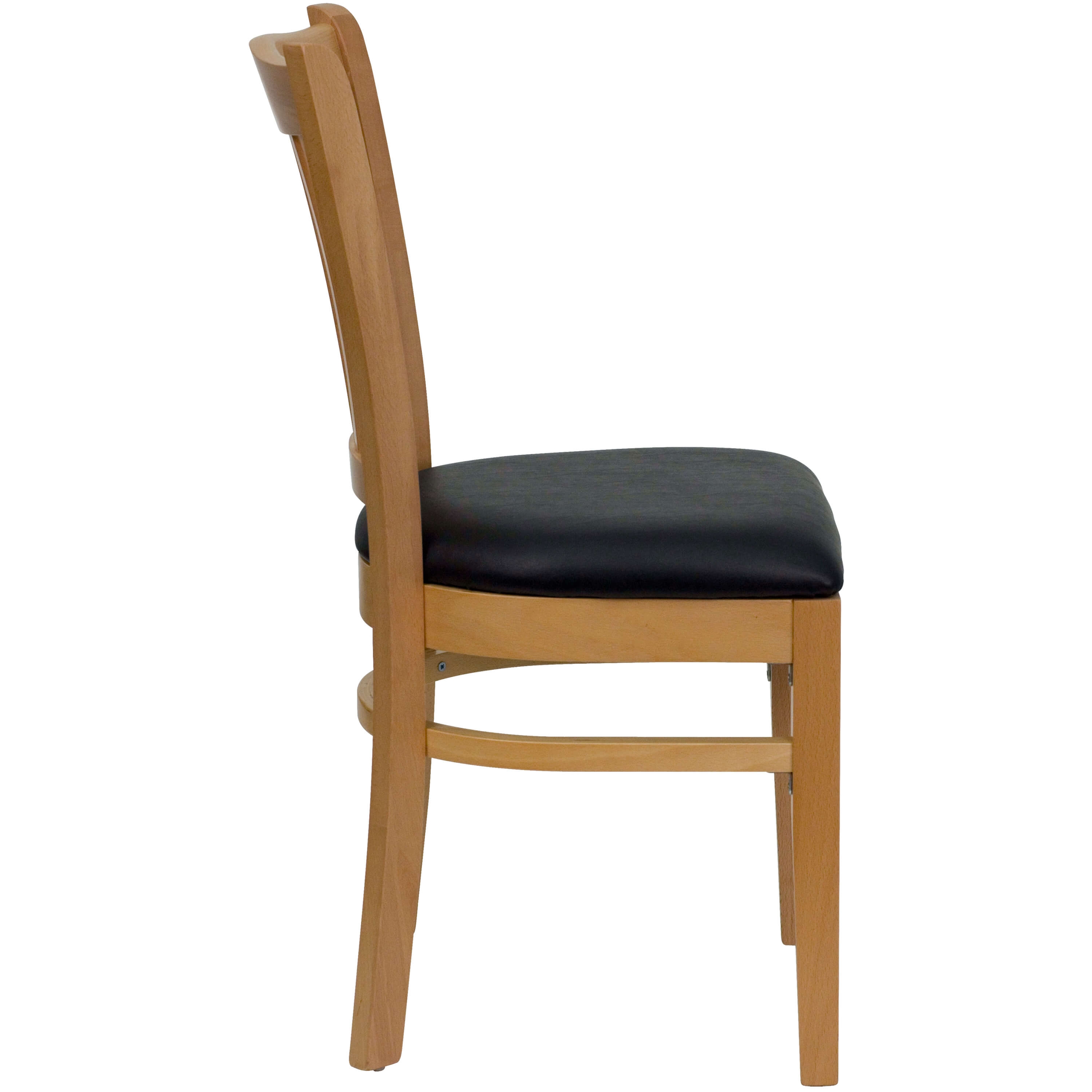 Vertical slat back chair side view Vertical slat back chair side view